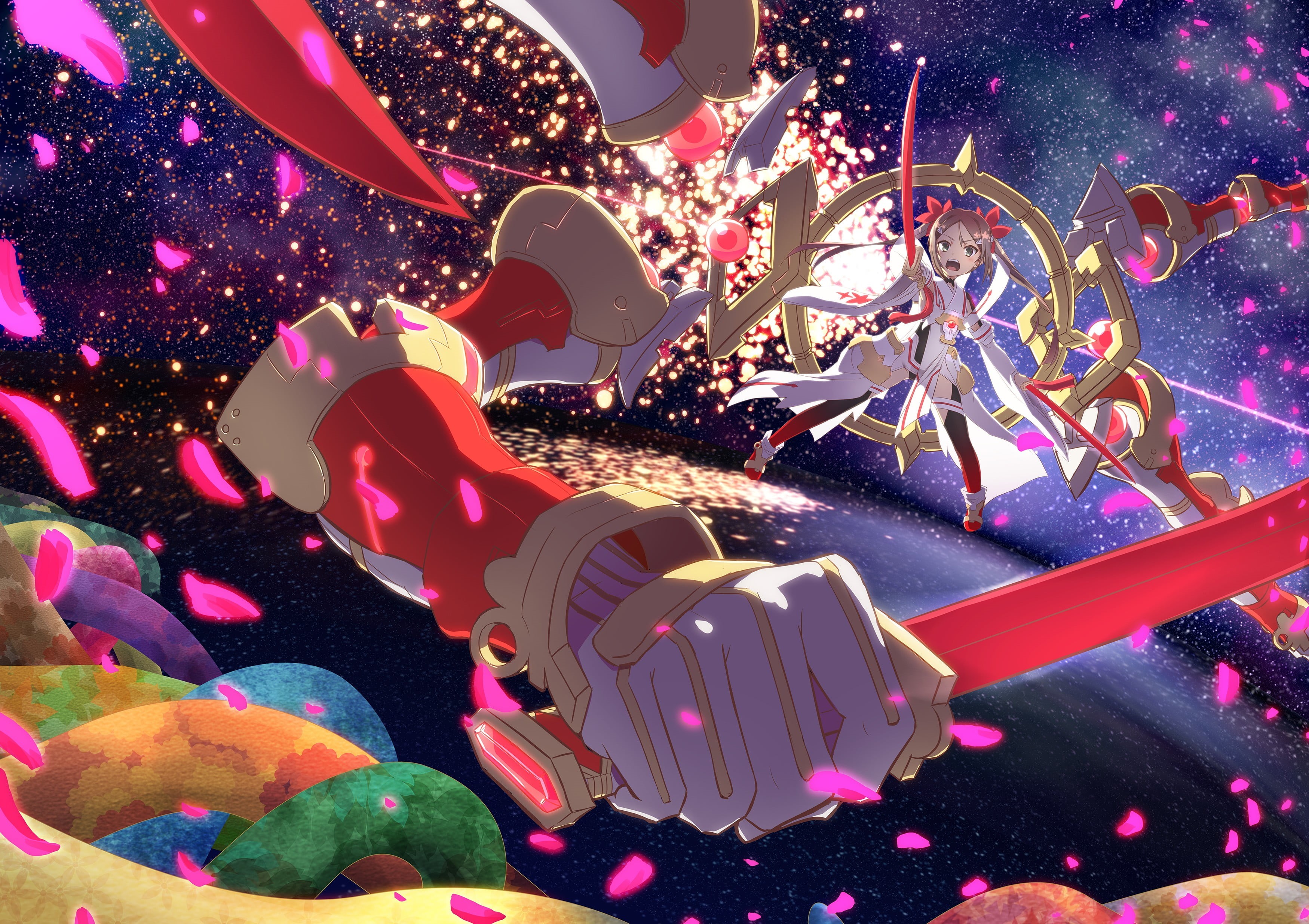 event, decoration, female, tree, celebration, 2K, Yuuki Yuuna wa Yuusha de Aru, amusement park ride, christmas, illuminated, Miyoshi Karin, multi colored, HD Wallpaper