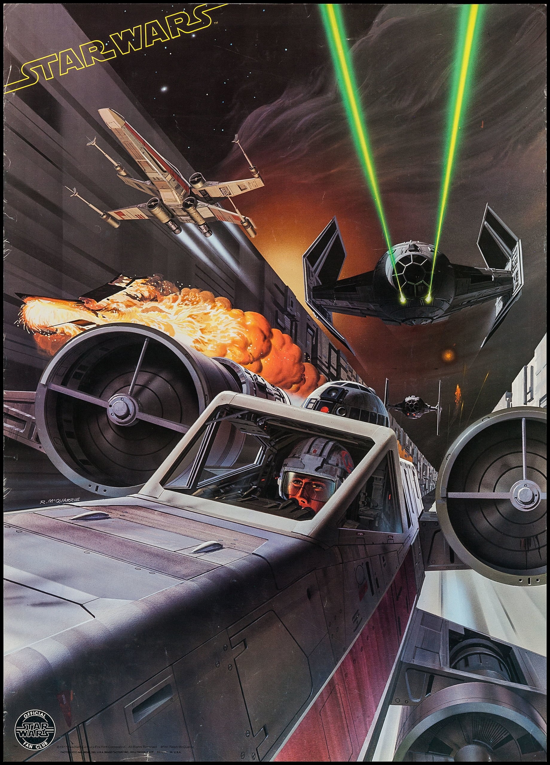 TIE Fighter, Luke Skywalker, Star Wars: Episode IV - A New Hope, Star Wars, R2-D2, 2K, poster, Ralph McQuarrie, battle, X-wing, artwork, Phone HD Wallpaper