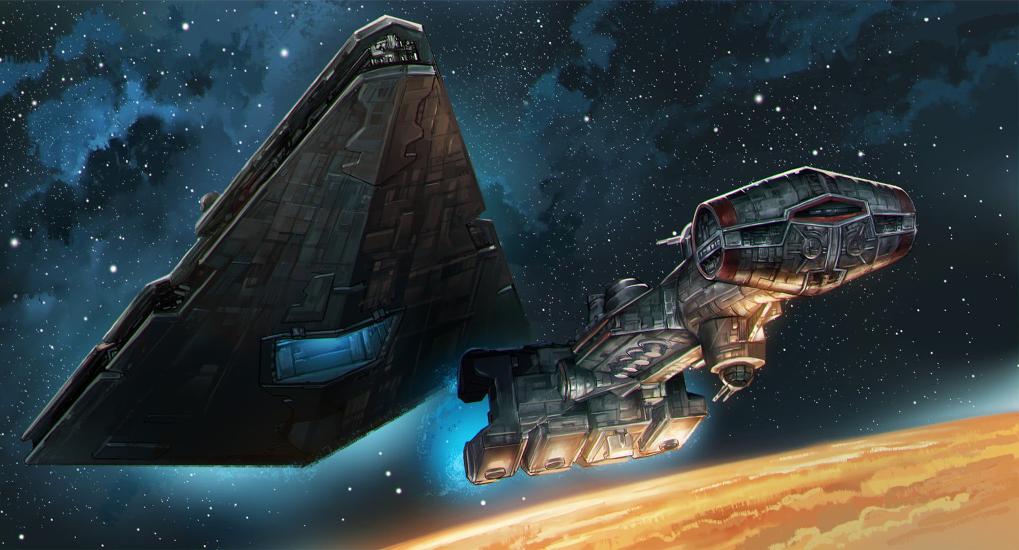 Star Wars Episode IV: A New Hope, Fan Art, 1080P, Star Wars, Star Destroyer, HD Wallpaper