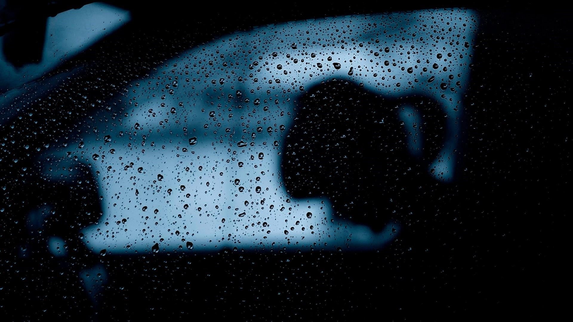 close-up, car, 1080P, vehicle interior, darkness, graphics, raindrop, silhouette, transparent, night, drops, window, mode of transportation, rainy season, HD Wallpaper