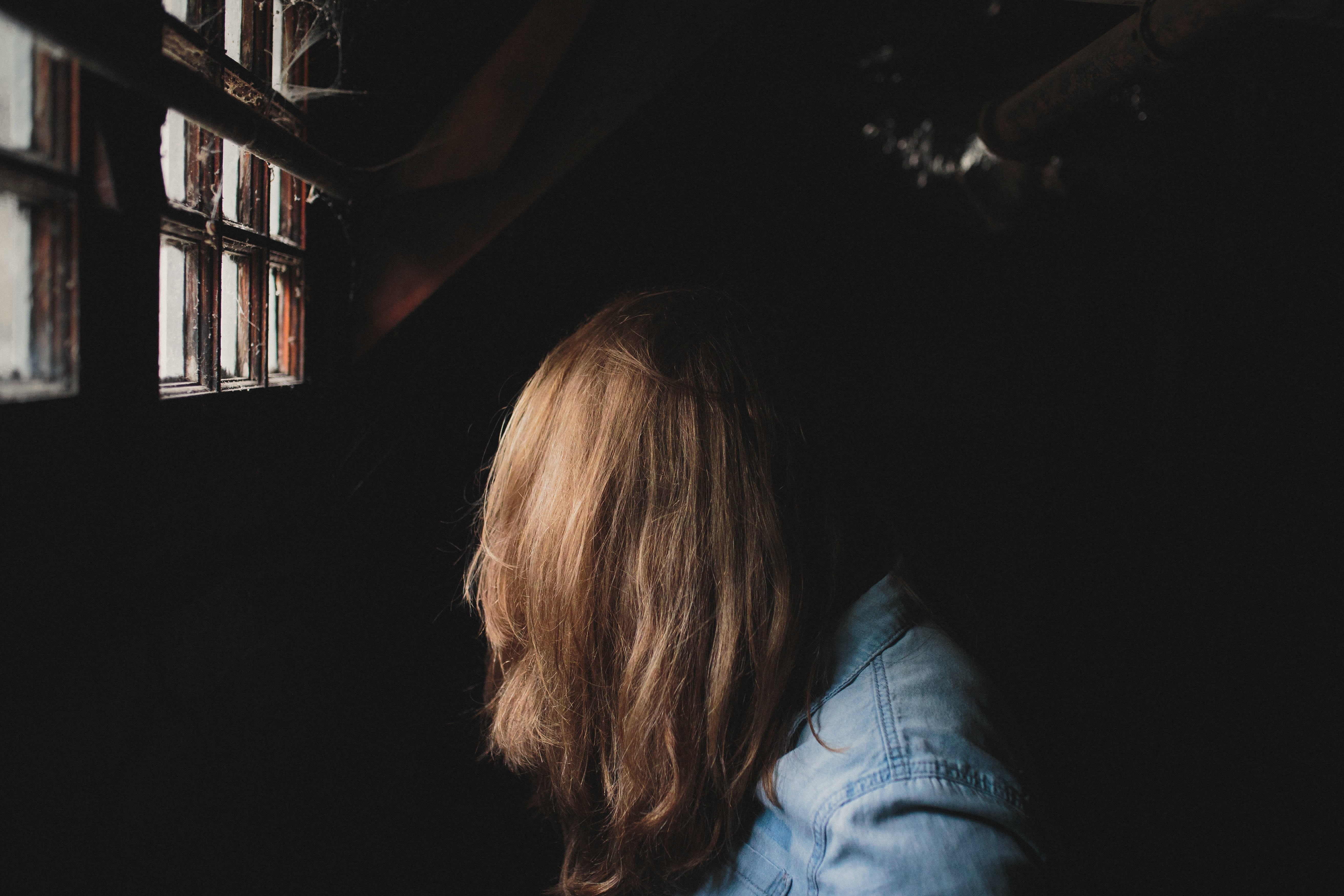 window, hairstyle, headshot, lady, one person, side, child, casual clothing, lifestyles, architecture, depression - sadness, hair, loneliness, women, jeans, HD Wallpaper