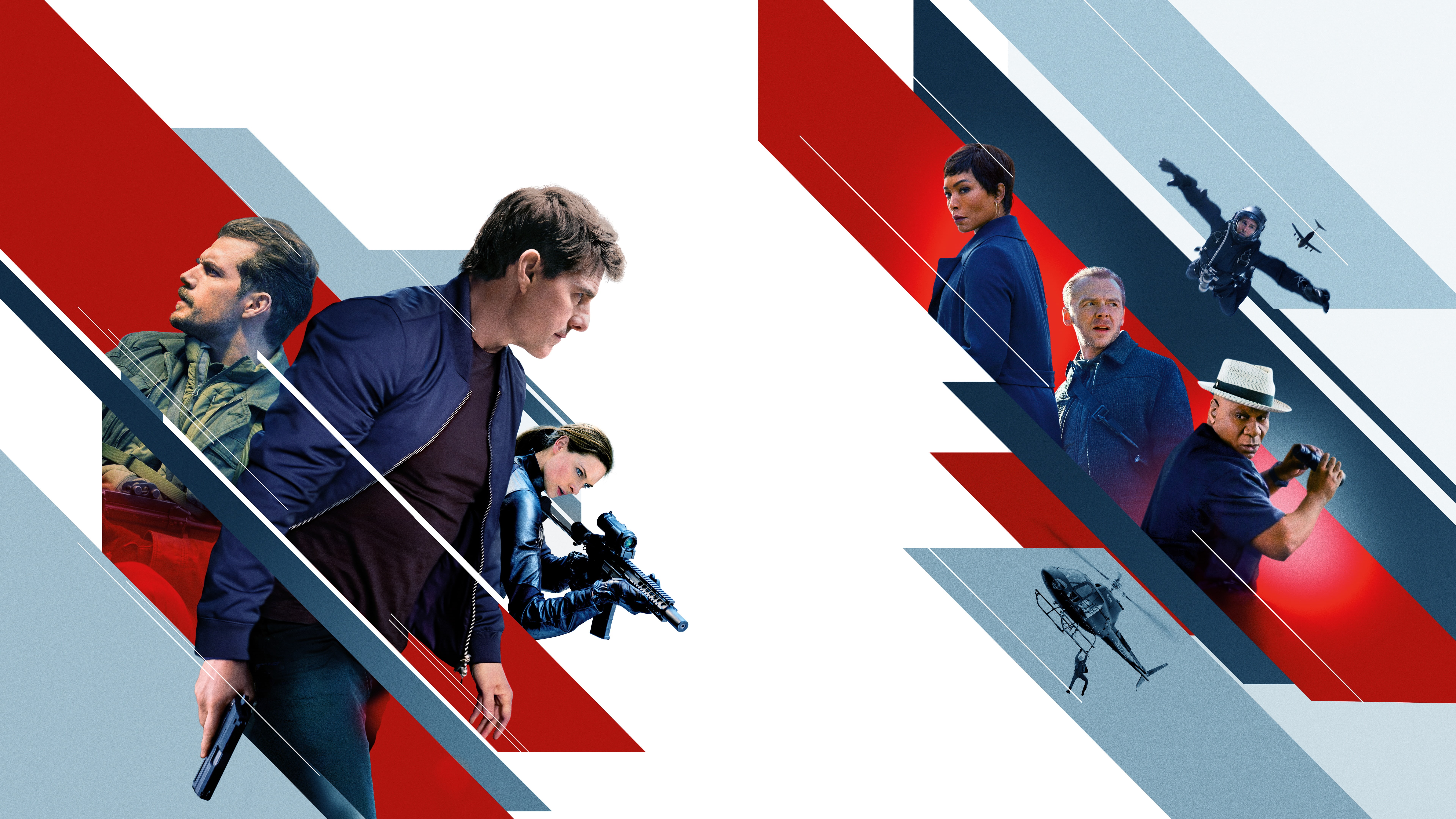 Simon Pegg, Tom Cruise, Mission: Impossible - Fallout, Henry Cavill, 8K, Rebecca Ferguson, 8K, 4K, Angela Bassett, HD Wallpaper