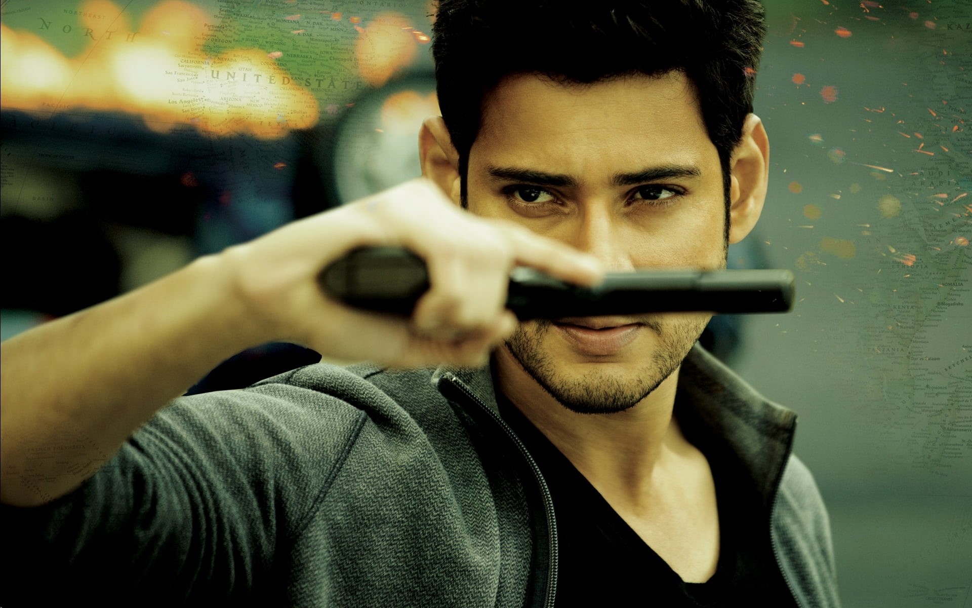 Movies, bollywood, sign, social issues, Bollywood Movies, nenokkadine, s, front view, handgun, one person, aiming, men, adult, holding, weapon, 1080P, HD Wallpaper