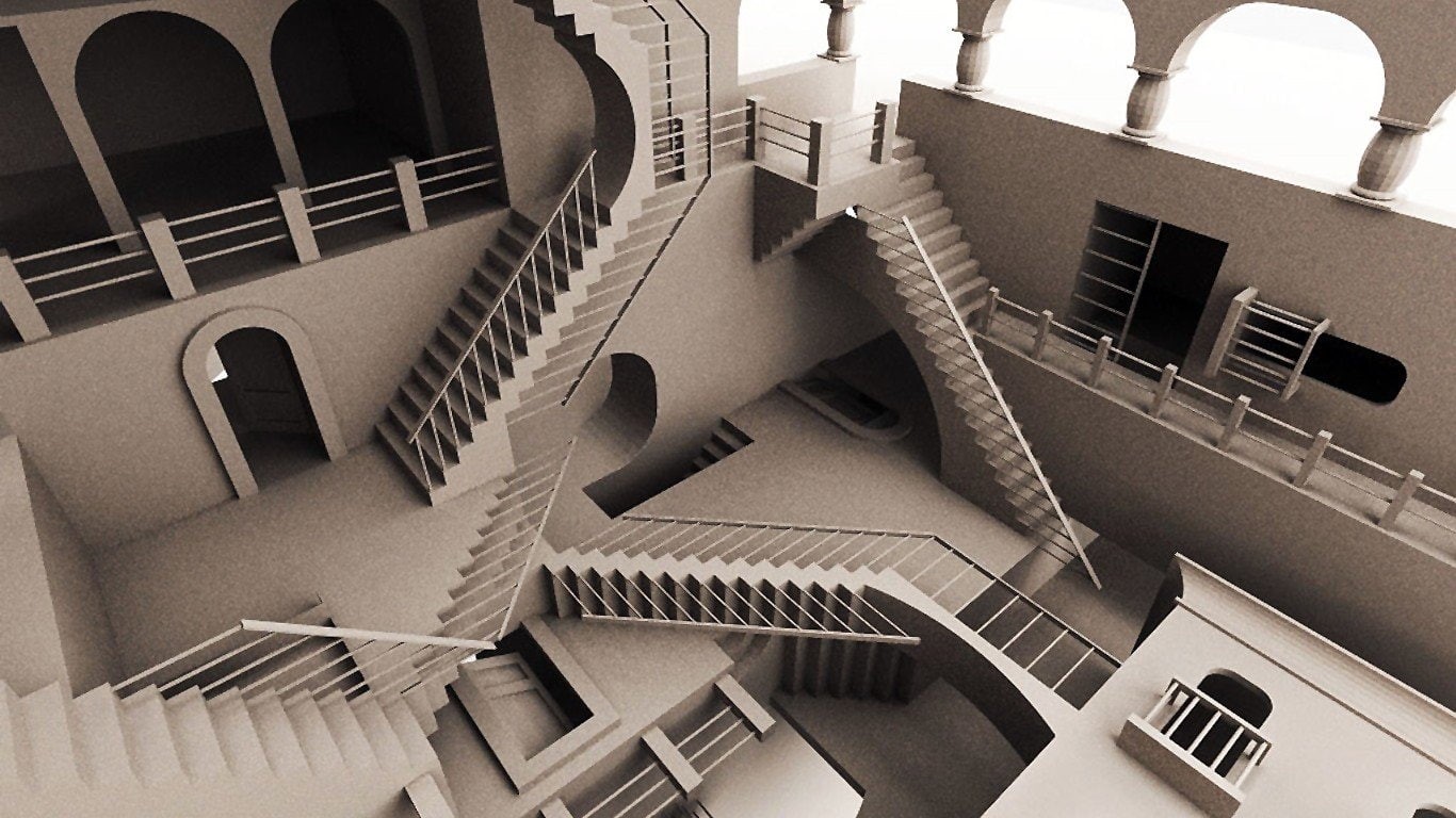 render, M. C. Escher, 720P, HD Wallpaper