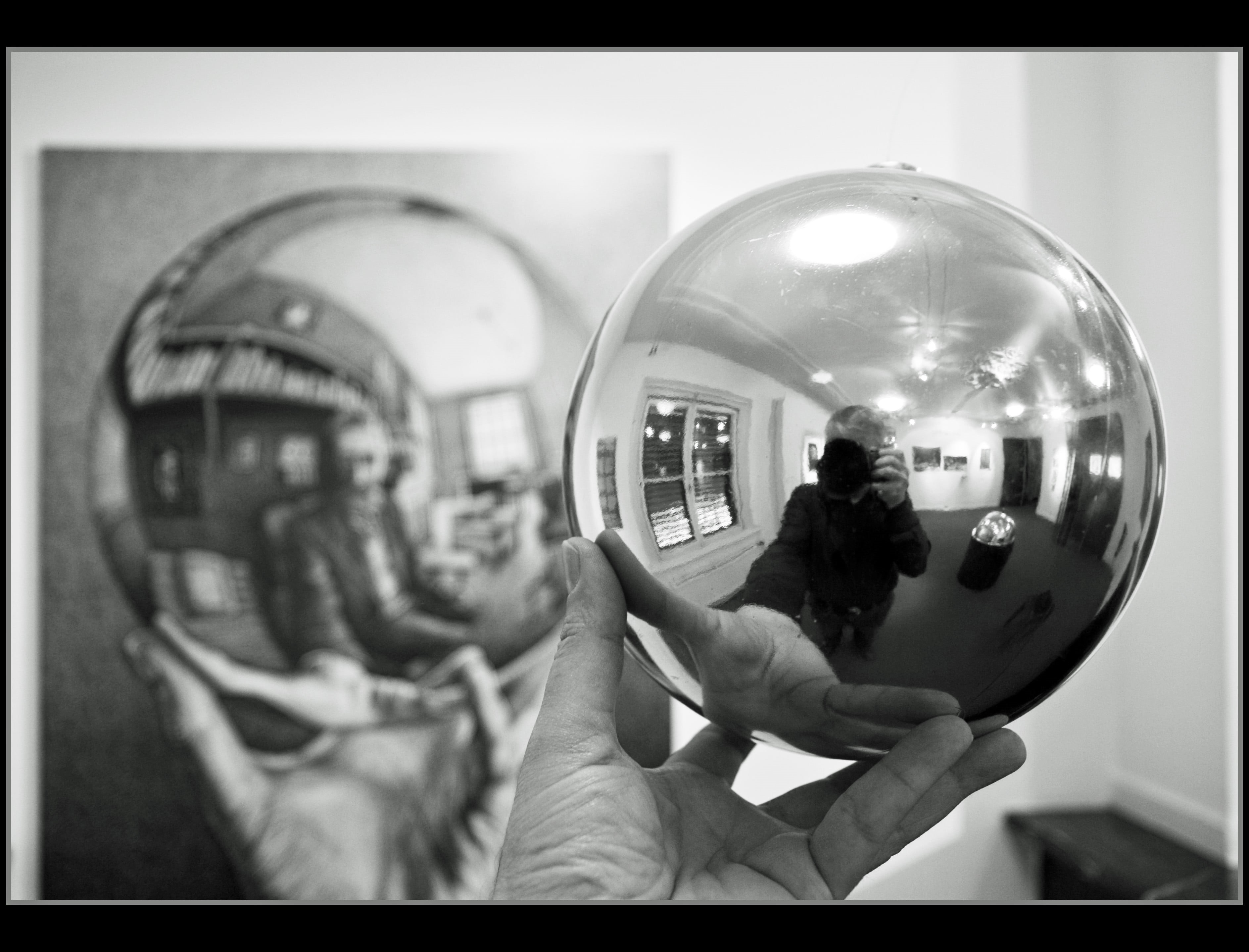 transparent, camera, 2K, close-up, glass - material, monochrome, human representation, hands, indoors, architecture, auto post production filter, sphere, HD Wallpaper