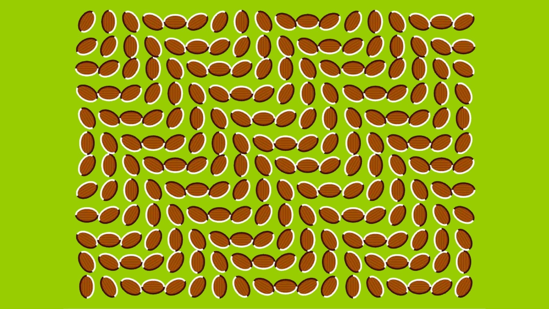 optical illusion, graphic design, 1080P, green background, HD Wallpaper