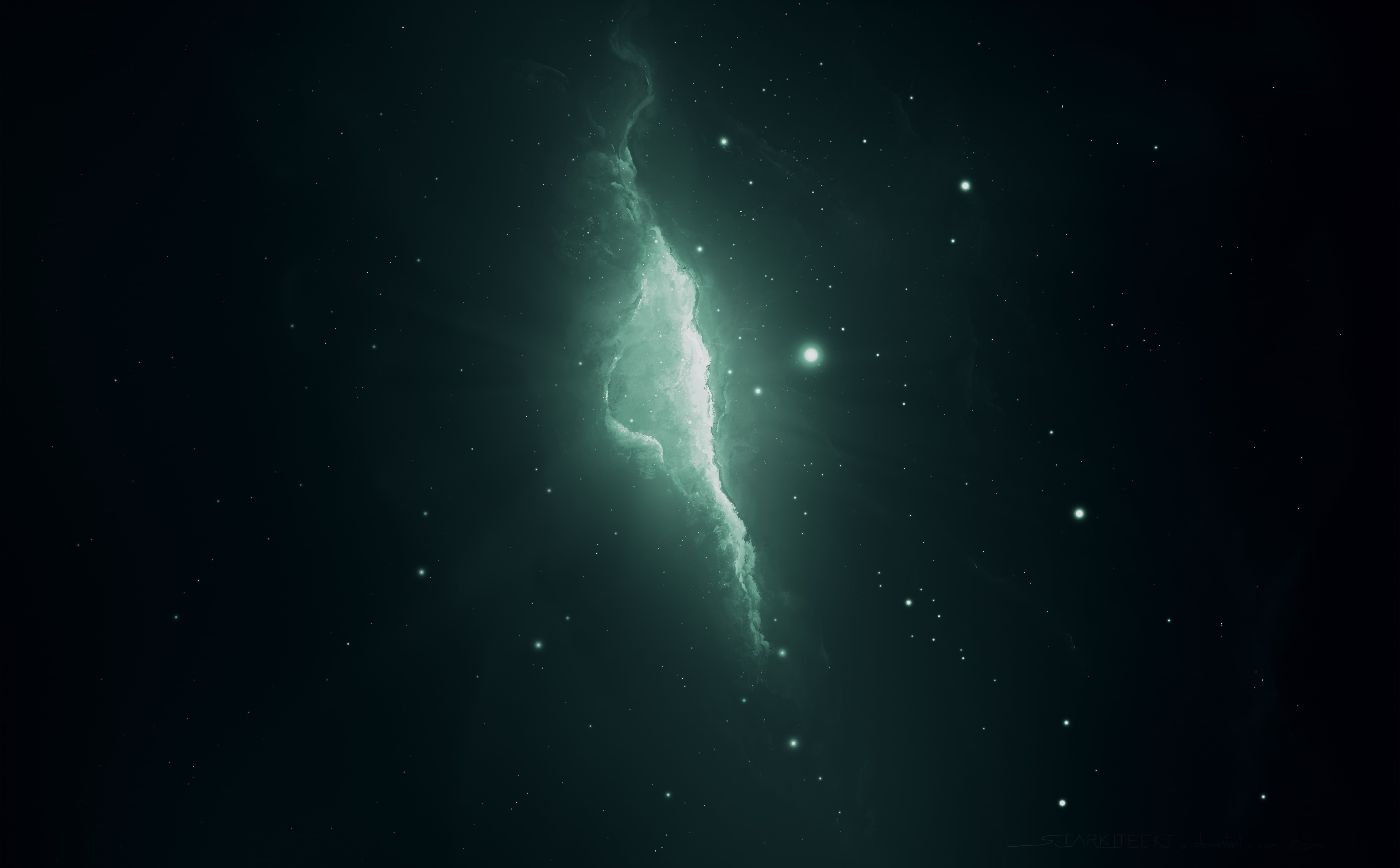 phenomenon, night, no people, power in nature, void, white, star - space, majestic, exploration, water, neon, Green, backgrounds, green color, Space, sky, HD Wallpaper
