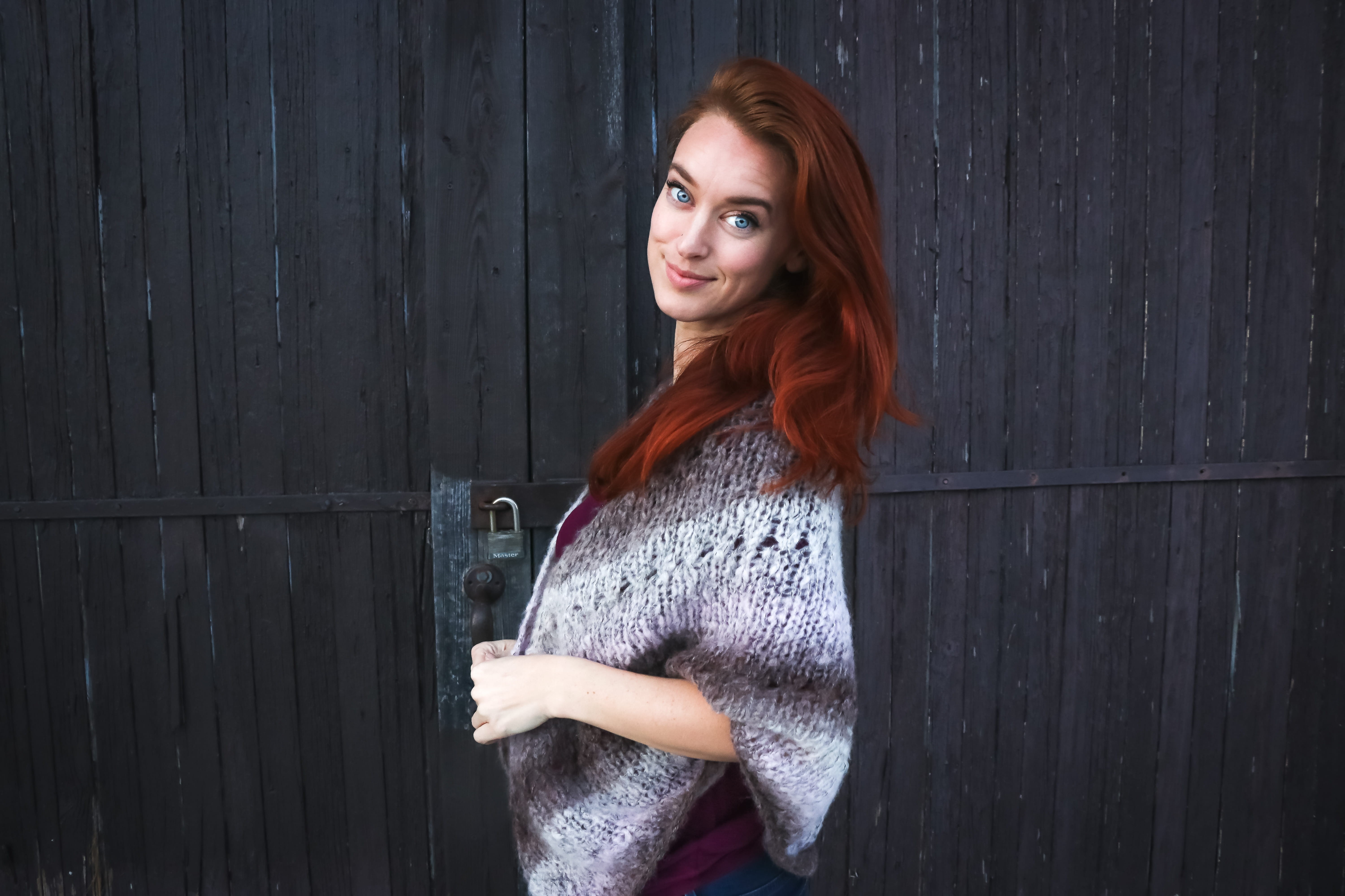 blue eyes, lifestyle, model, warm clothing, smiling, knitting, beauty, real people, 5K, long hair, happy, adult, smile, style, attractive, young adult, HD Wallpaper