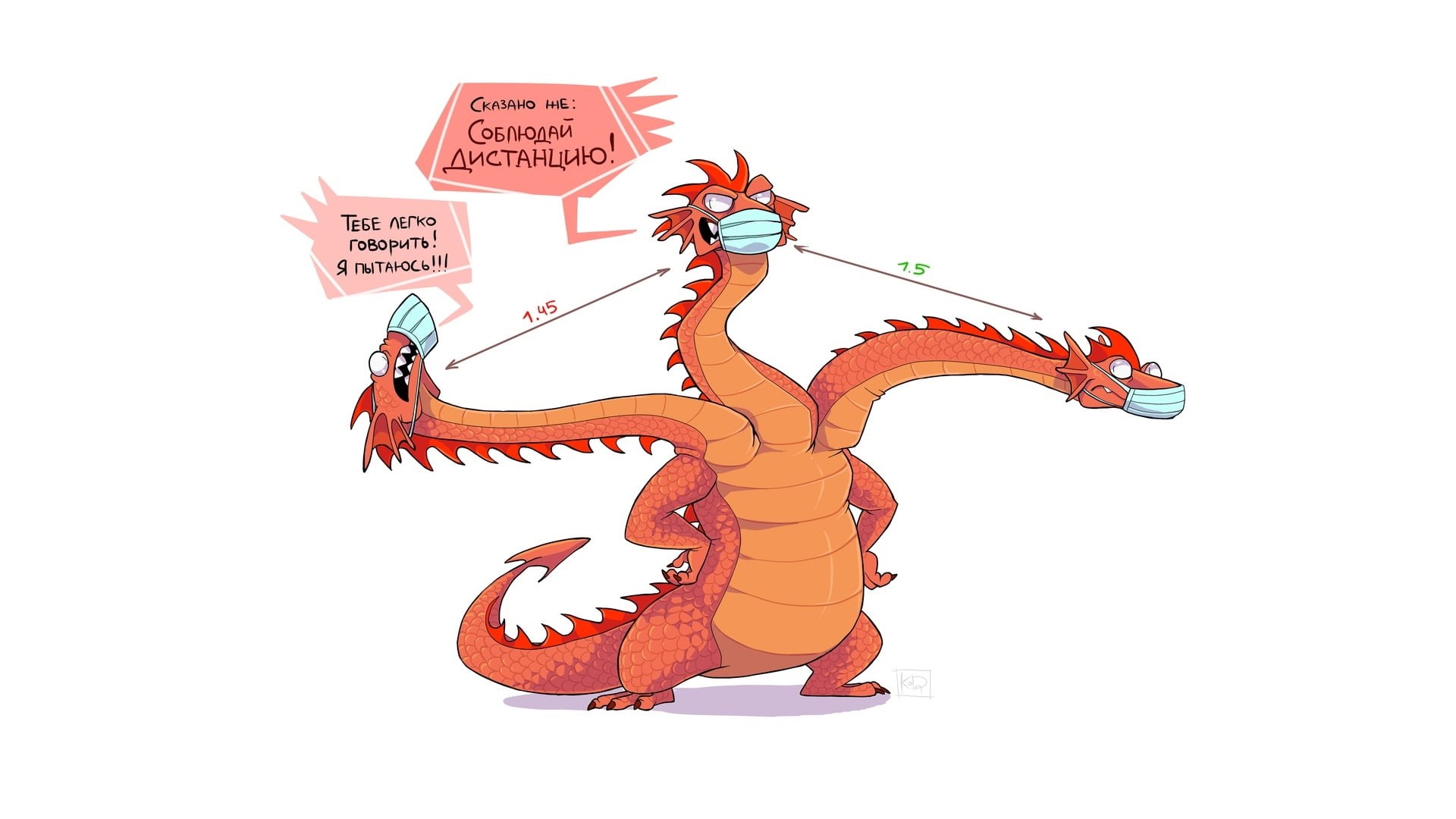 dragon, social distance, covid-19, Coronavirus, 1080P, HD Wallpaper
