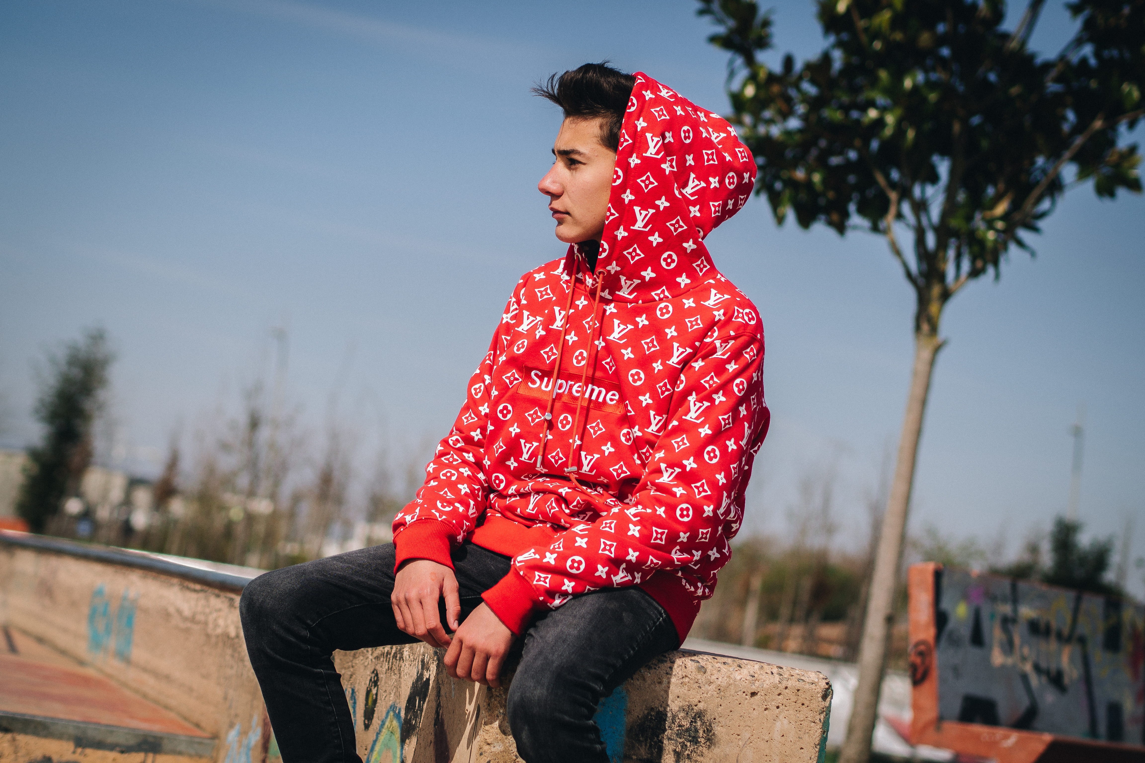 leisure activity, young adult, clothing, contemplation, plant, outdoors, sitting, looking, platfrom, scarf, louis, canvas, focus on foreground, nature, HD Wallpaper