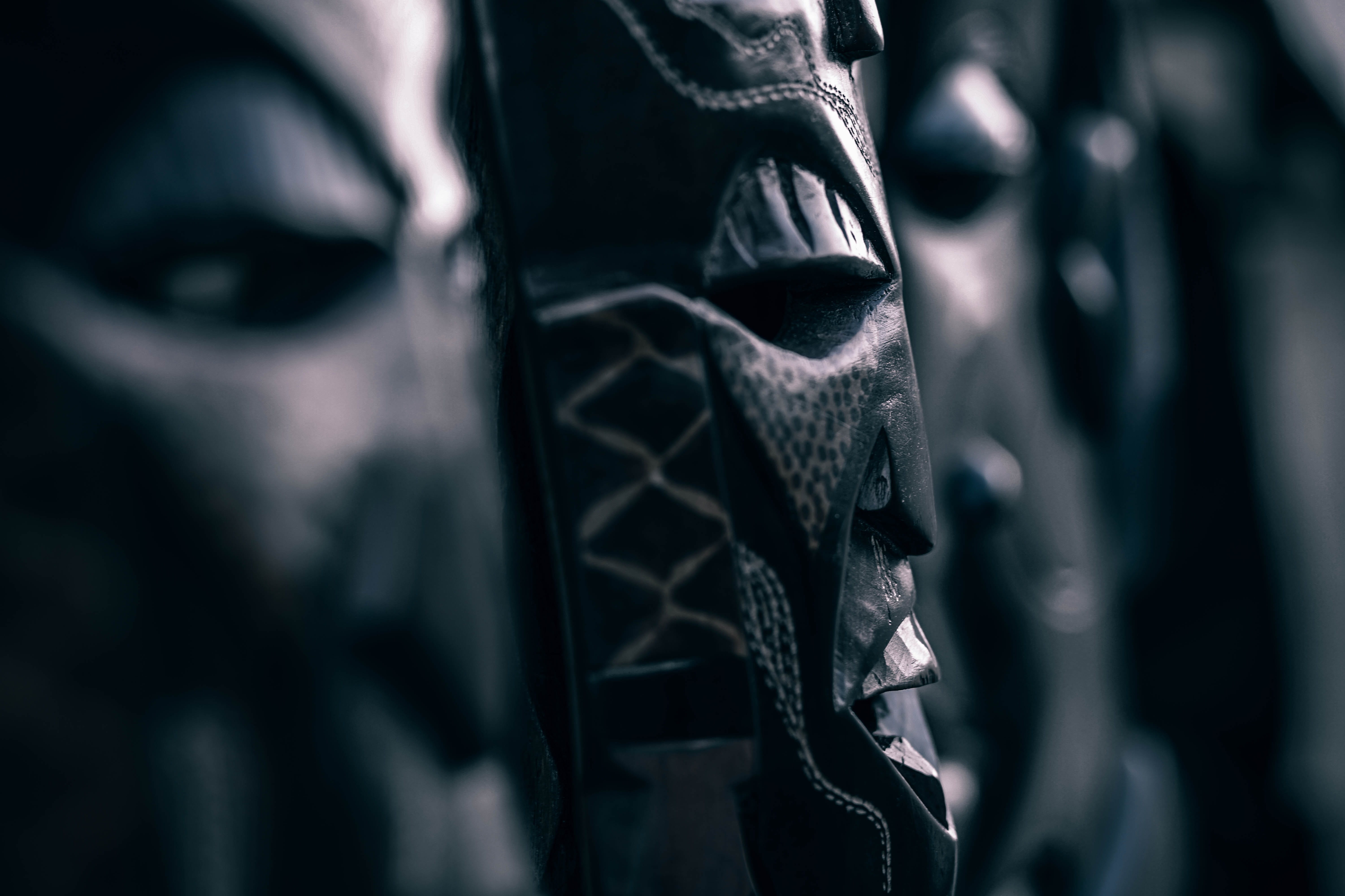 black color, portrait, man, fashion, black-and-white, blur, one person, human face, fear, wood, celebration, natural, indoors, color, art, history, ancient, HD Wallpaper