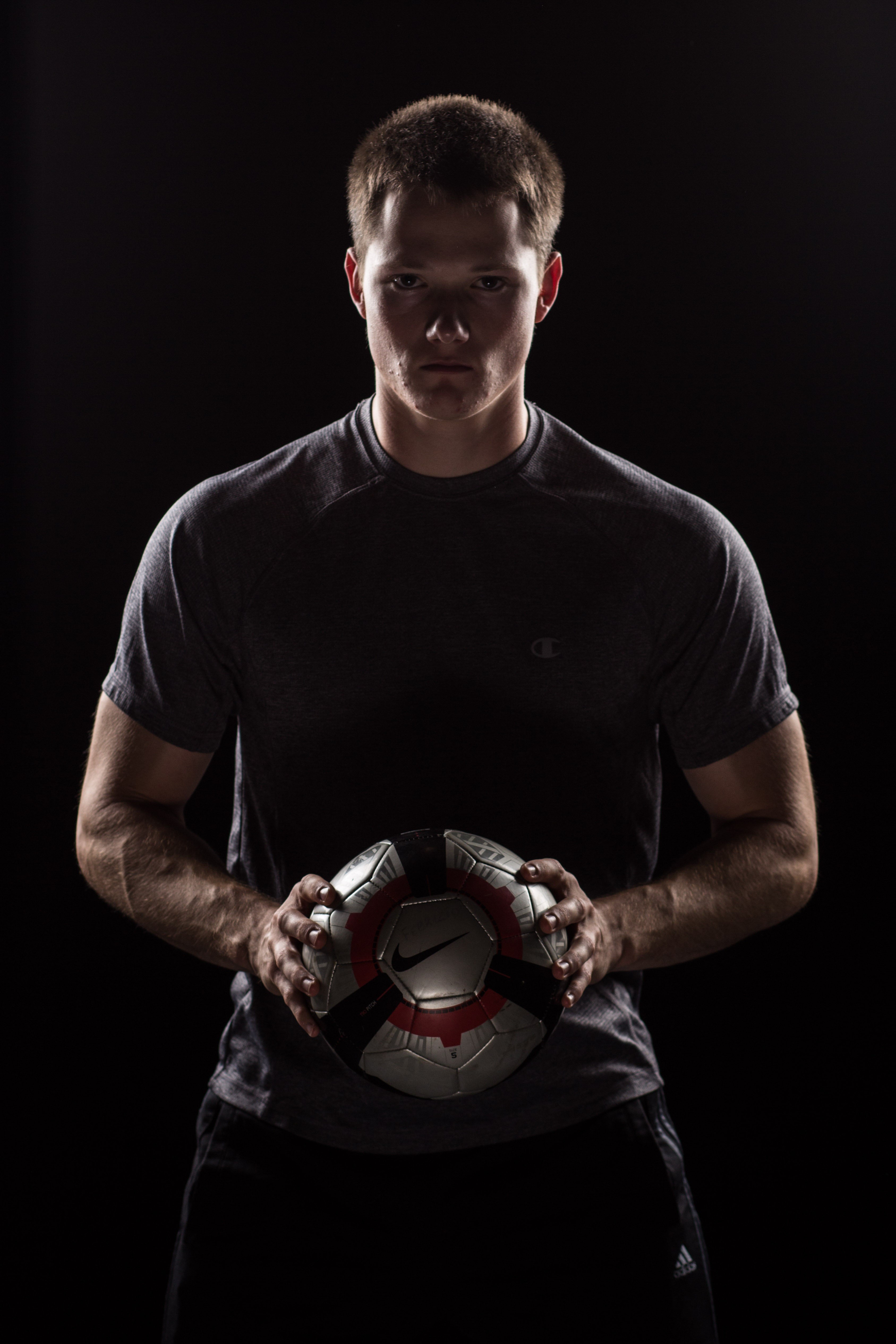 nike, sports, front view, neck, black, model, active, sports Clothing, ball, indoors, t, crew, man, pro, one Person, isolated On Black, studio, male, young Adult, Phone HD Wallpaper