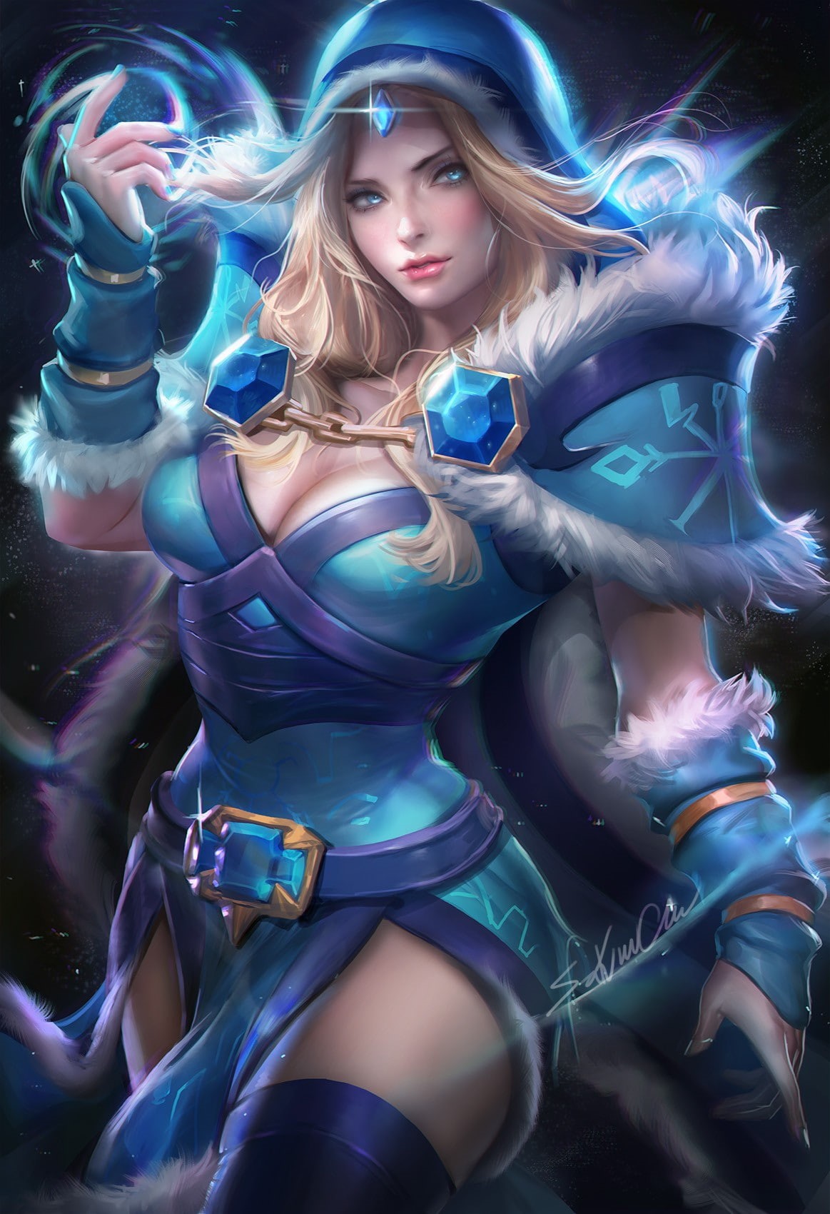realistic, Dota 2, 720P, Crystal Maiden (DOTA2), Sakimichan, Rylai, Phone HD Wallpaper