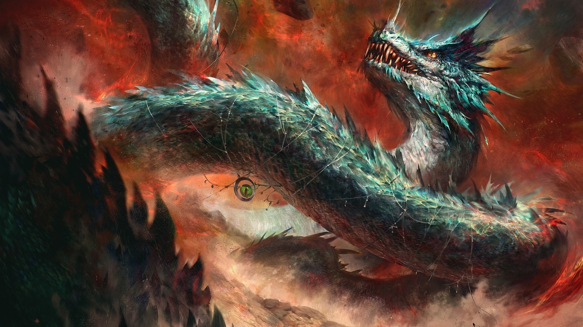 fantasy art, fantasy, digital art, 1080P, creature, art, illustration, dragon, digital, HD Wallpaper