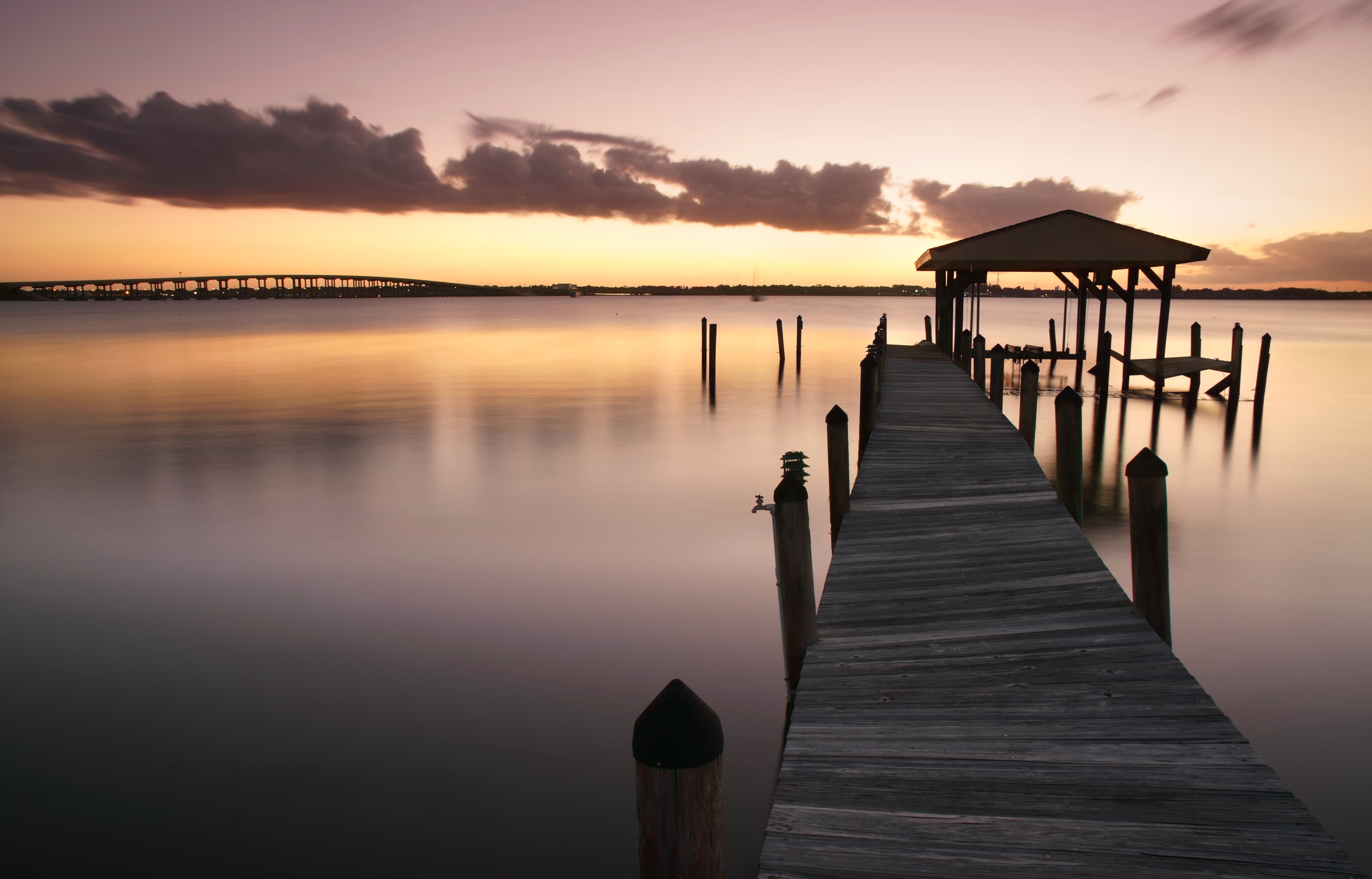 summer, indian  river  lagoon, water, clouds, florida, Walkway, a6300, station, 70mm, outdoors, pineda  causeway, space  coast, wood - Material, sky, faucet, HD Wallpaper