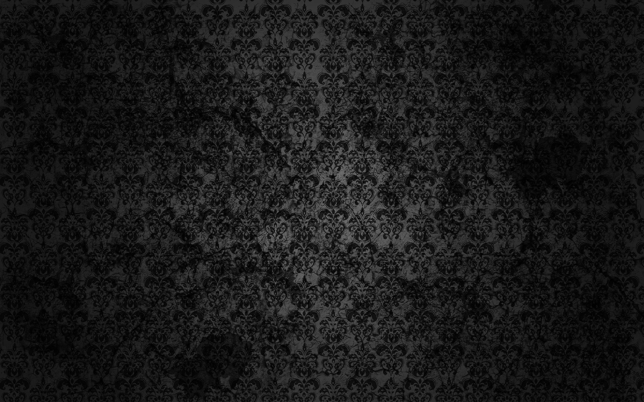 pattern, background, 2K, floral, black, grunge, HD Wallpaper