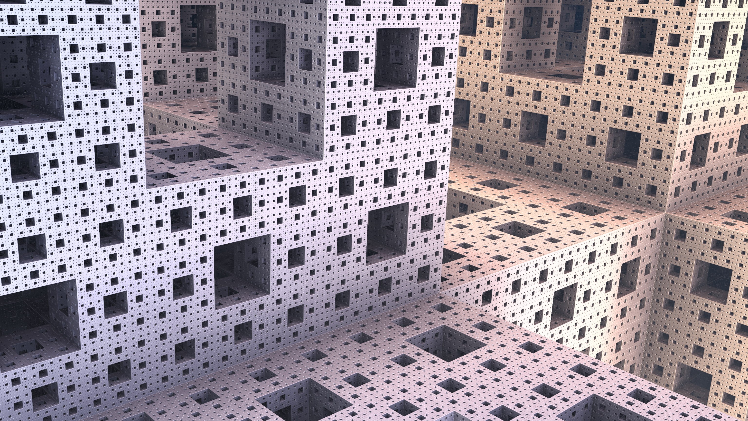 3D Abstract, 3D fractal, abstract, 2K, Menger sponge, HD Wallpaper
