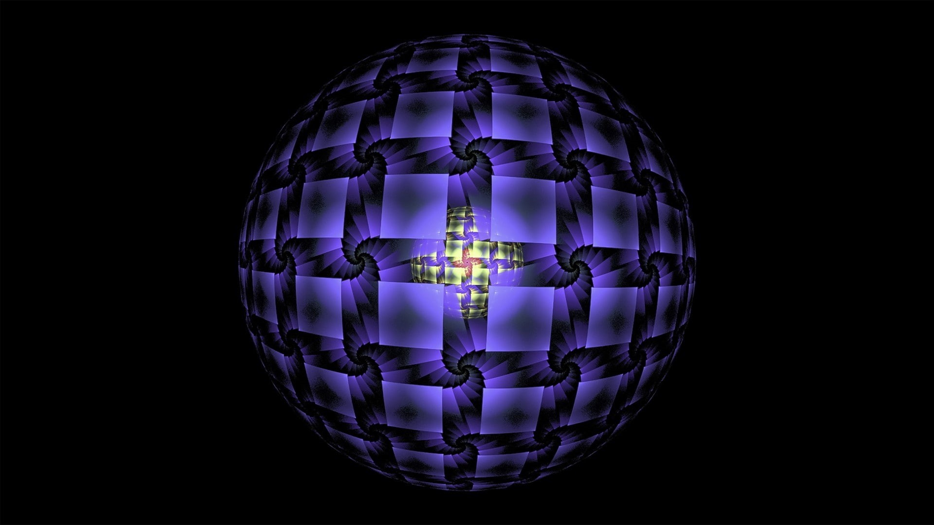 studio shot, fractal, lighting equipment, single object, CGI, pattern, shape, transparent, symmetry, decoration, close-up, 1080P, black background, sphere, HD Wallpaper