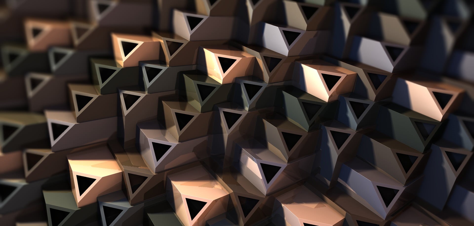 1080P, abstract backgrounds, pattern, low angle view, close-up, metal, black, triangle shape, 3D fractal, shape, full frame, triangle, wooden, ceiling, HD Wallpaper