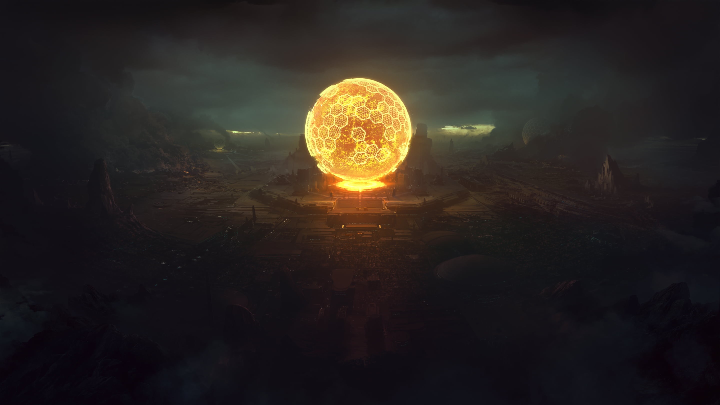 outdoors, moonlight, heat - Temperature, light - Natural Phenomenon, backgrounds, spooky, 2K, glowing, fire - Natural Phenomenon, abstract, HD Wallpaper