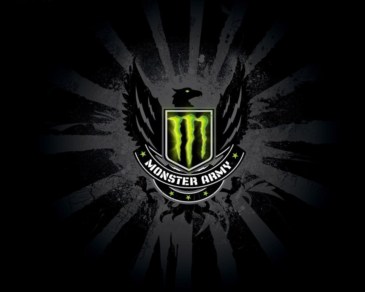 Monster, logo, Army, Products, energy, Black, 720P, HD Wallpaper