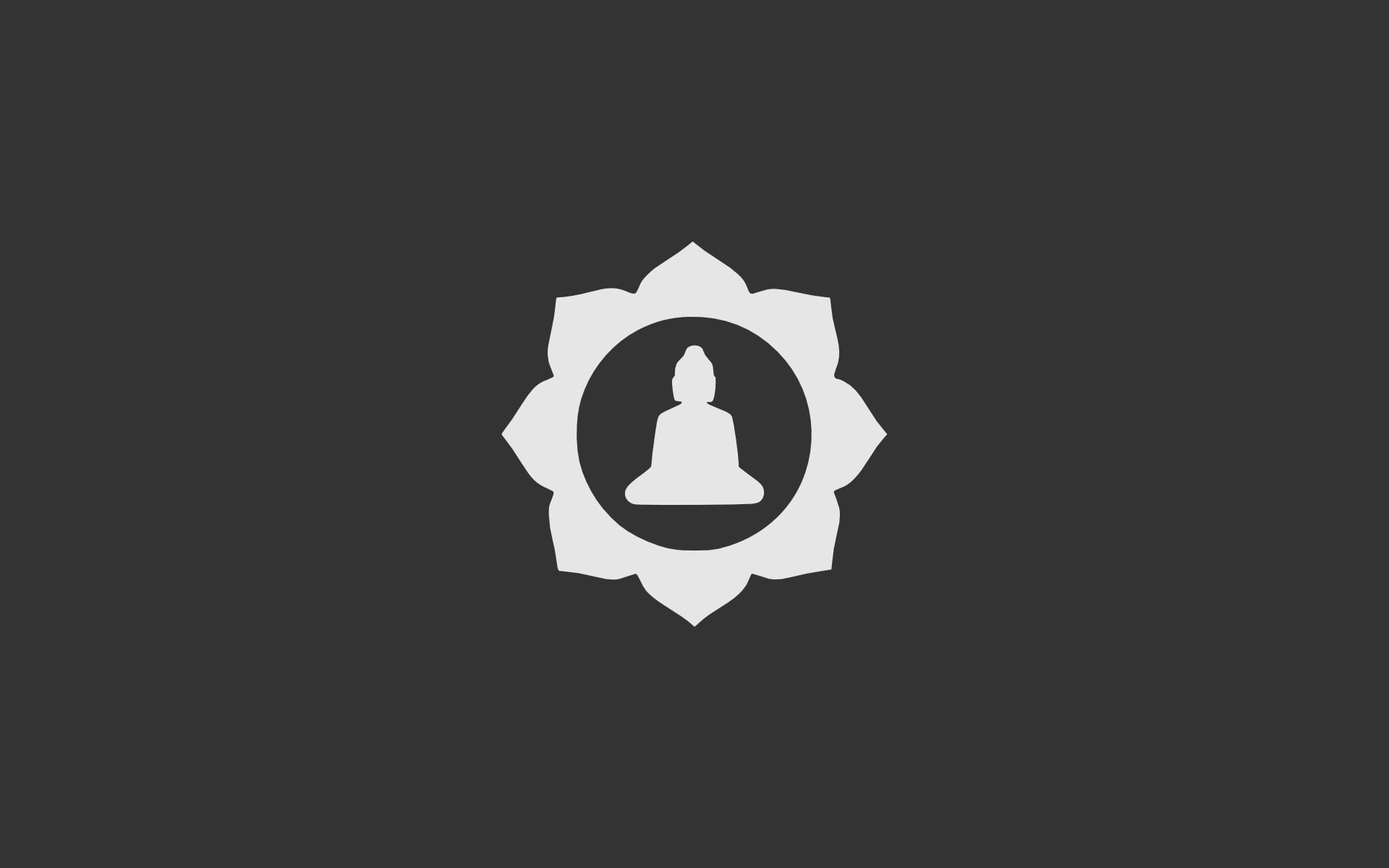minimalism, 1080P, meditation, gray, lotus flowers, Buddhism, HD Wallpaper