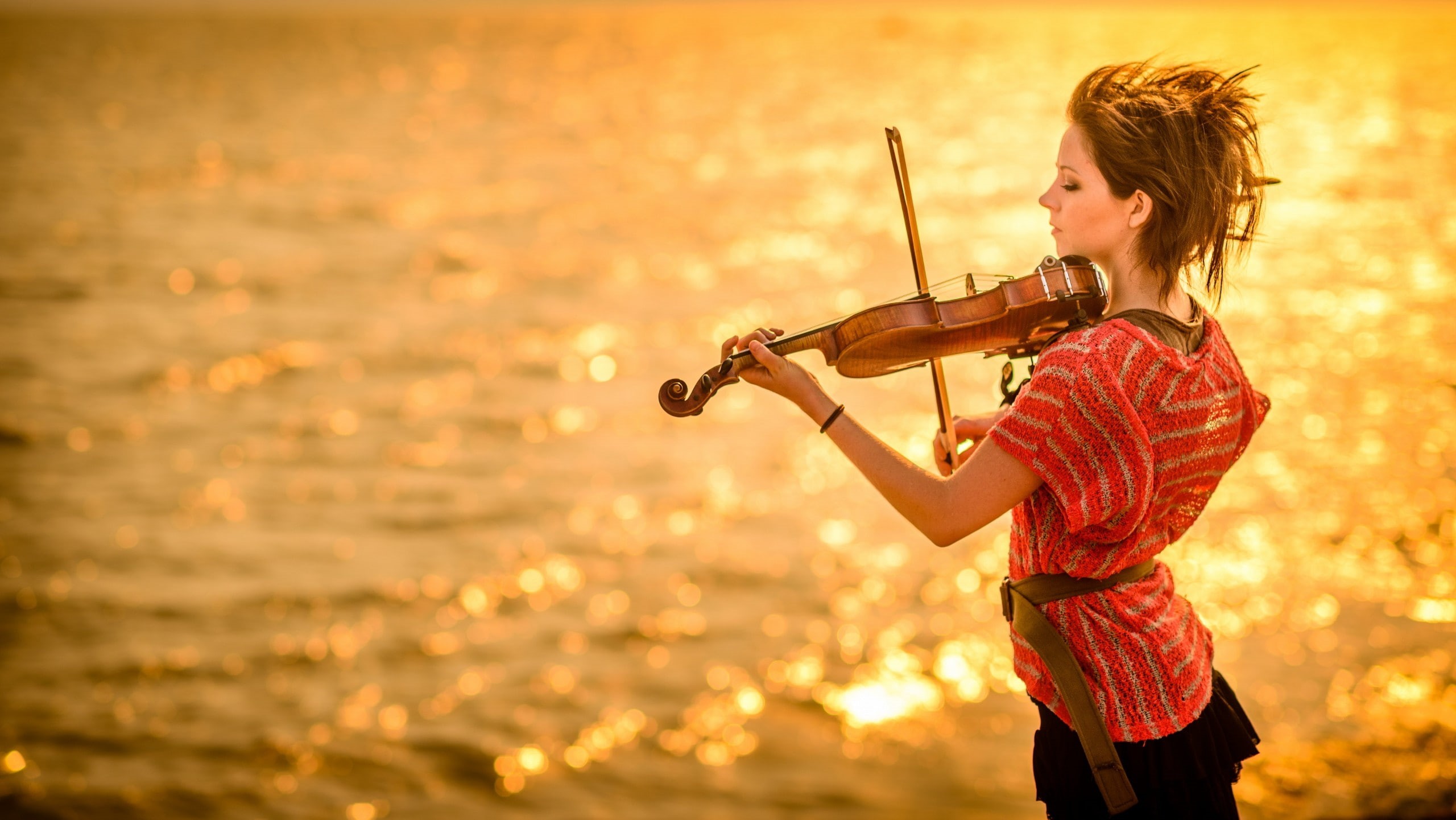 musical instrument, 2K, celebrity, Lindsey Stirling, women, violin, HD Wallpaper