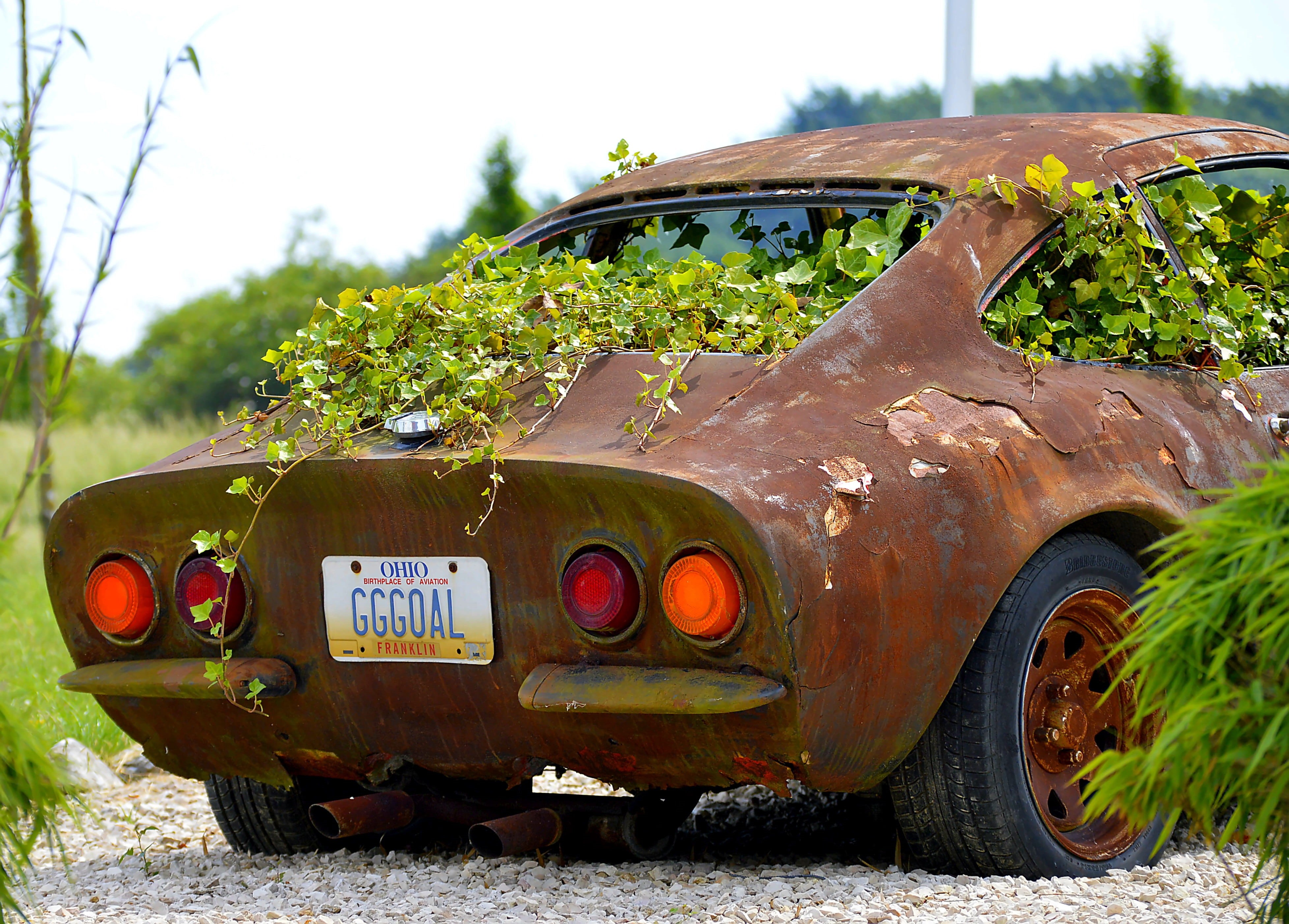 outdoors, motor vehicle, no people, day, sheet, deterioration, tree, damaged, weathered, ailing, dirty, sky, spotlight, mode of transportation, transience, HD Wallpaper