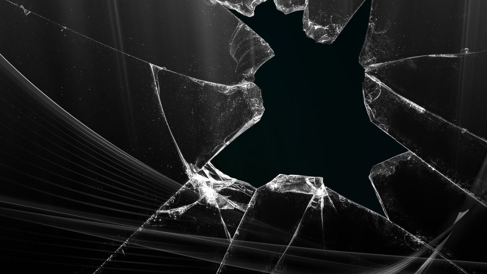 Abstract, Broken Glass, Glass, cracked, 720P, Black, HD Wallpaper