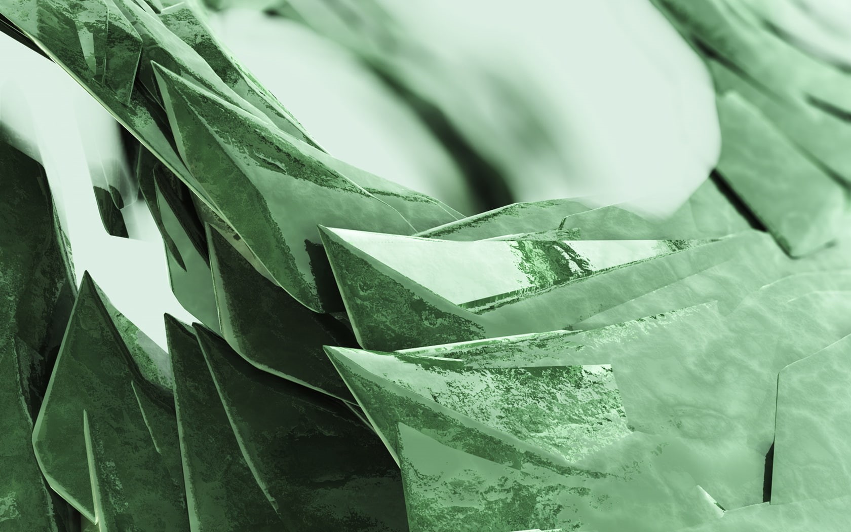 hd, 720P, green, mirror, shards, artistic, nature, HD Wallpaper