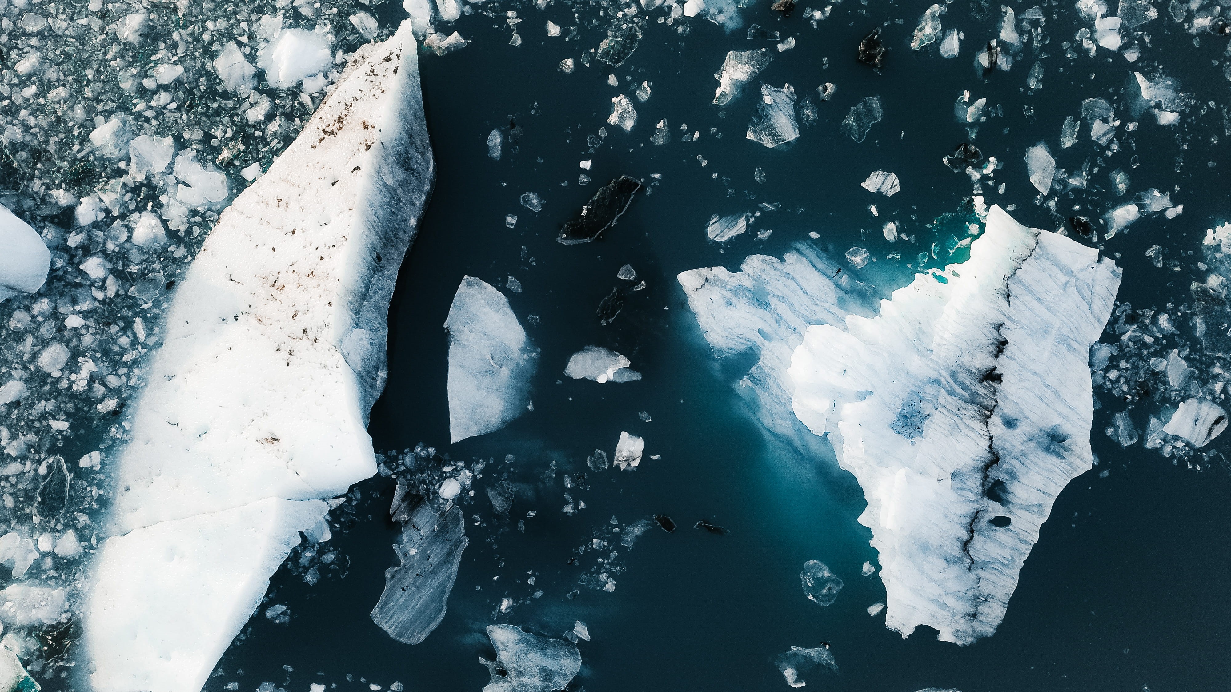 ice, day, underwater, aerial, sea, nature, drone, glacier, high angle view, 4K, winter, frozen, crystal, beauty in nature, water, travel, market, iceberg, HD Wallpaper