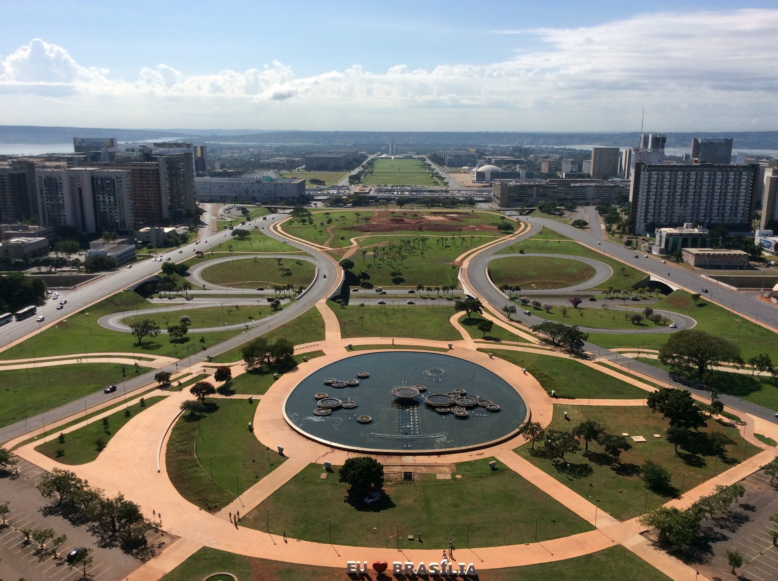 travel, cityscape, plant, aerial view, high angle view, shape, stadium, circle, building, built structure, Brasilia, tree, skyscraper, geometric shape, HD Wallpaper