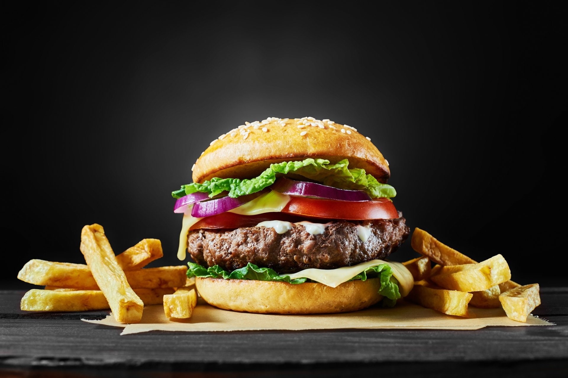 Burger, French Fries, 1080P, Food, HD Wallpaper