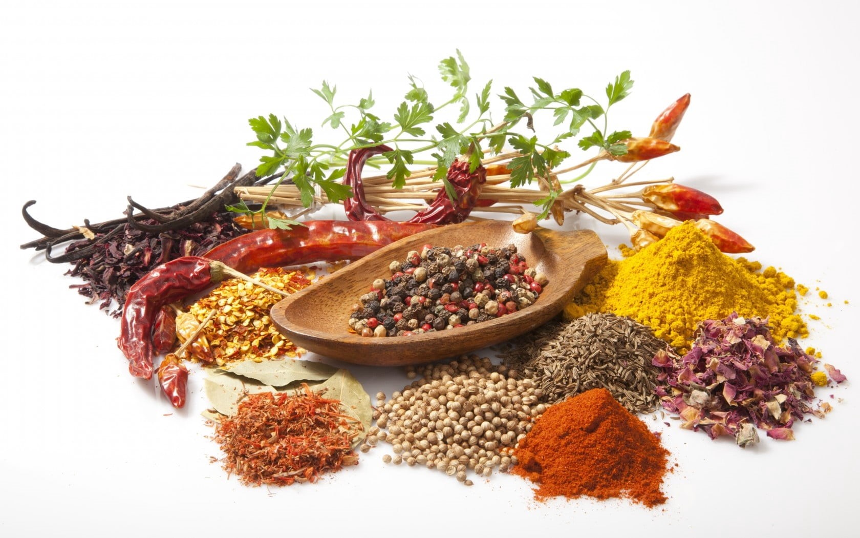 nutmeg, 720P, ground - Culinary, turmeric, black Peppercorn, scented, heap, allspice, food, red pepper, indian Culture, close-up, spoon, organic, pepper - Vegetable, HD Wallpaper