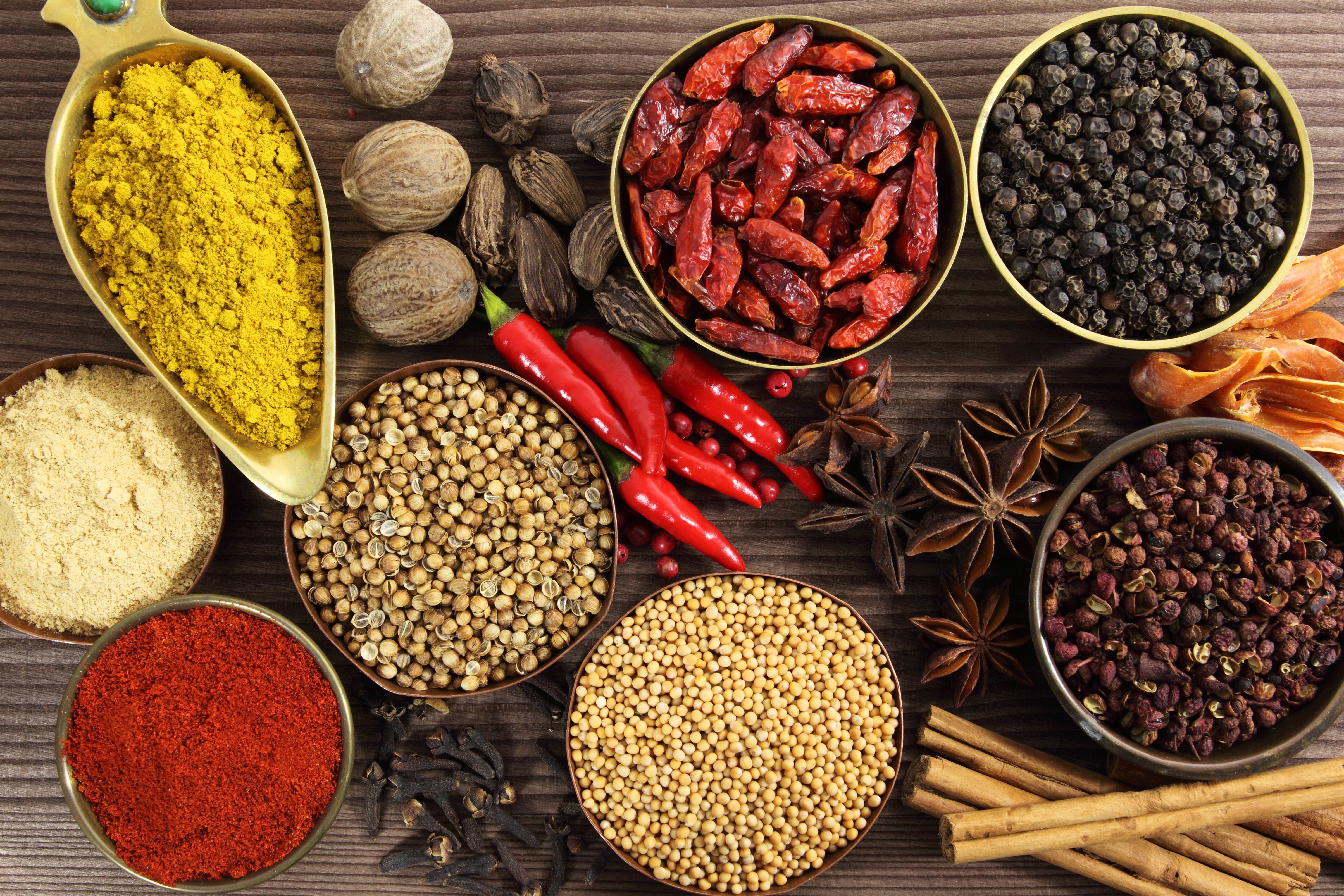 pepper - Seasoning, multi Colored, wood - Material, ingredient, table, dried Food, red, wellbeing, seed, coriander Seed, paprika, saffron, ground - Culinary, HD Wallpaper