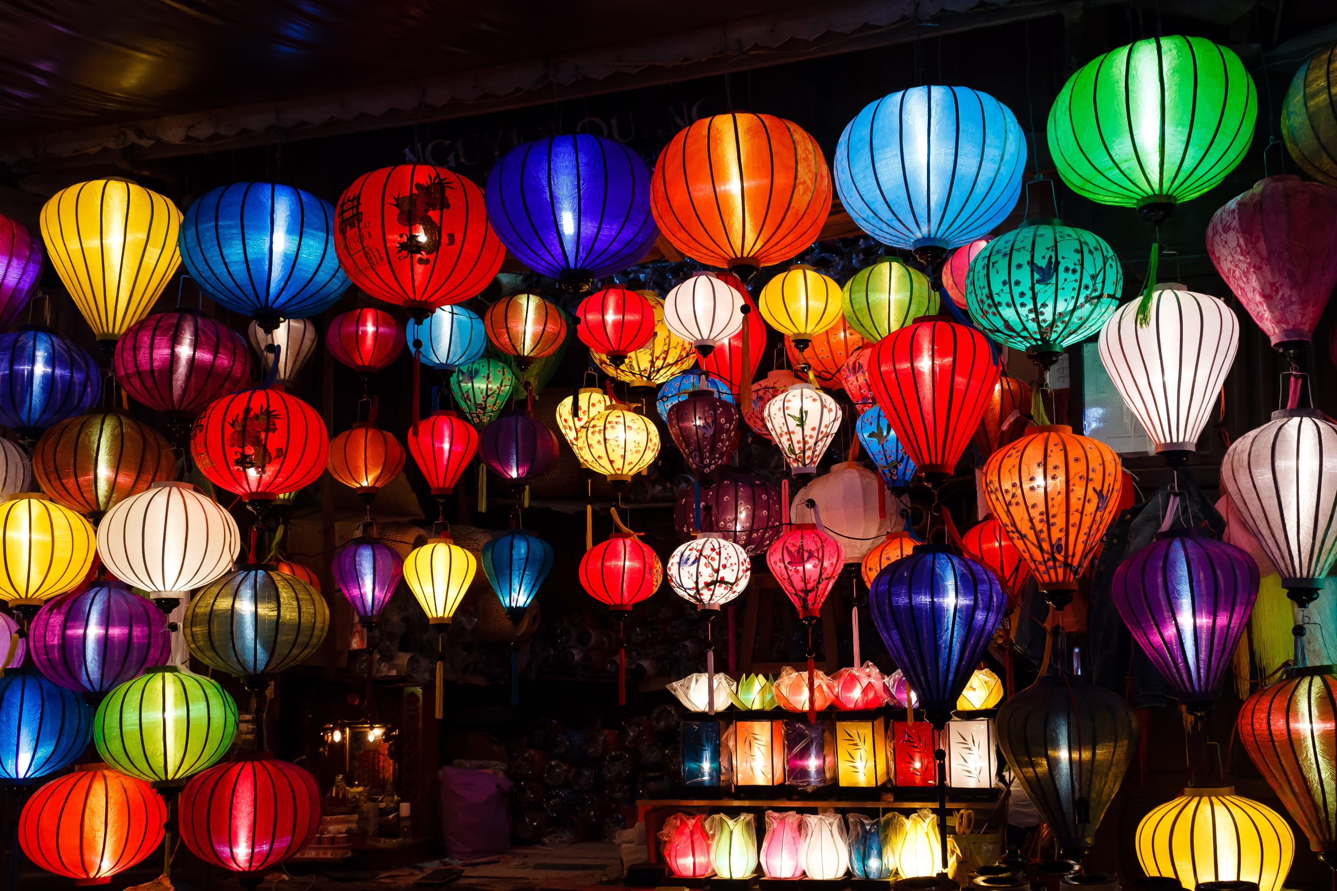 Color, Art, Crafts, Lantern, chinese lantern, celebration, lightened, the ancient town, Light, paper, assorted, traditional festival, illuminated, hoi an, HD Wallpaper