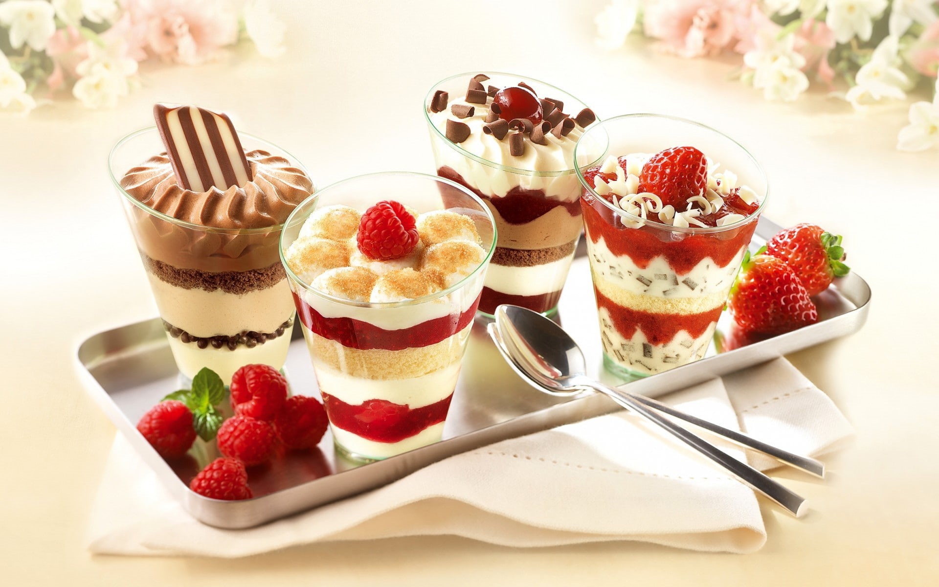 food and drink, 1080P, cream, ice, berries, HD Wallpaper