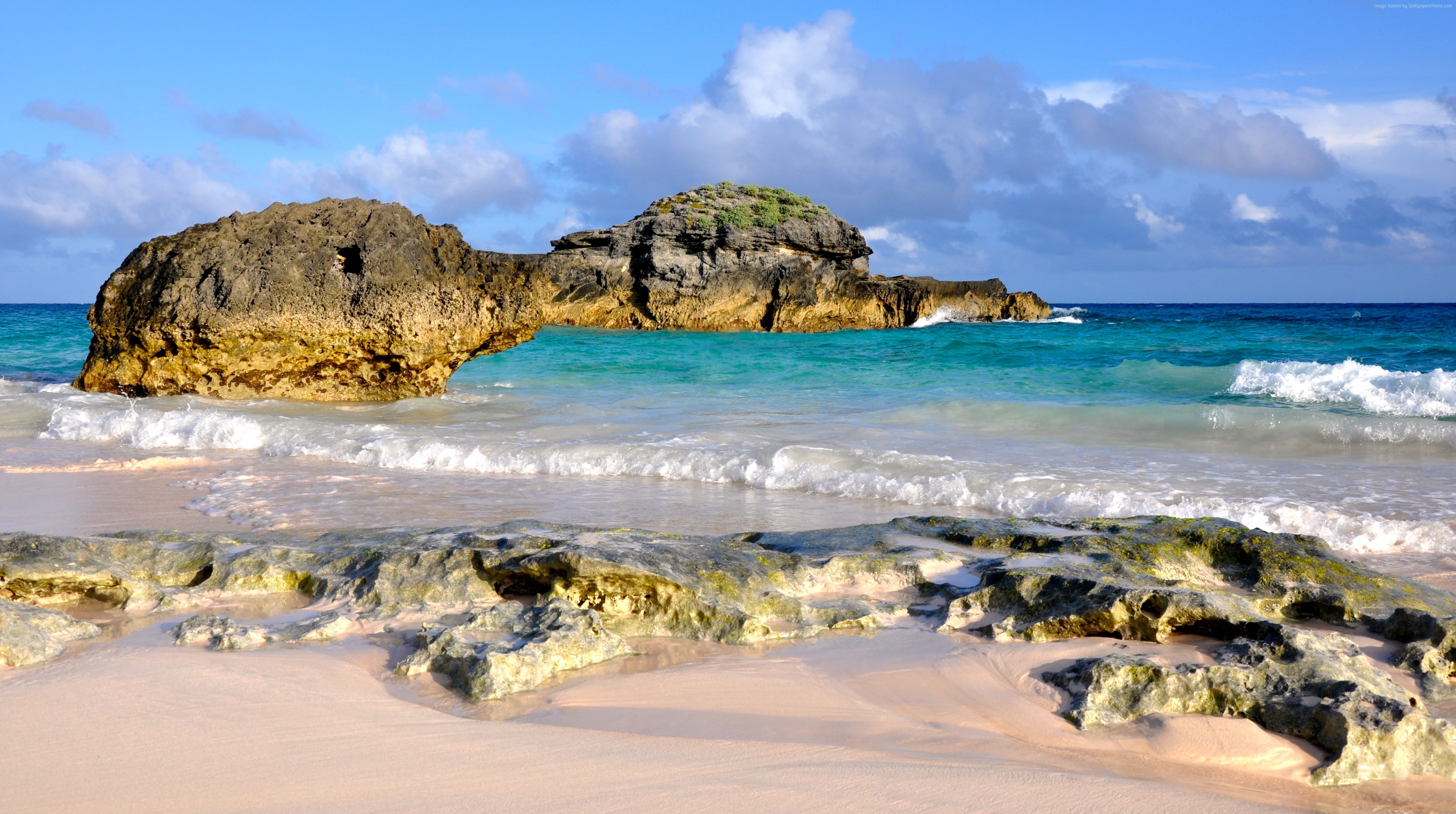 4K, Travellers Choice Awards 2016, Best beaches of 2016, Horseshoe Bay Beach, Bermuda, HD Wallpaper