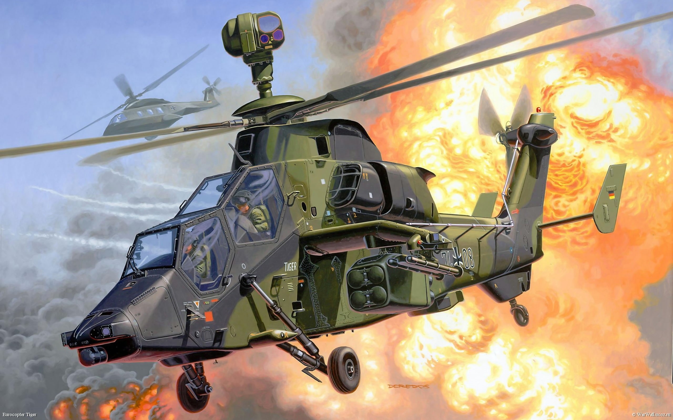 army, aggression, outdoors, low angle view, military, burning, communication, armed forces, 2K, flying, eurocopter, nature, art, helicopter, air force, HD Wallpaper