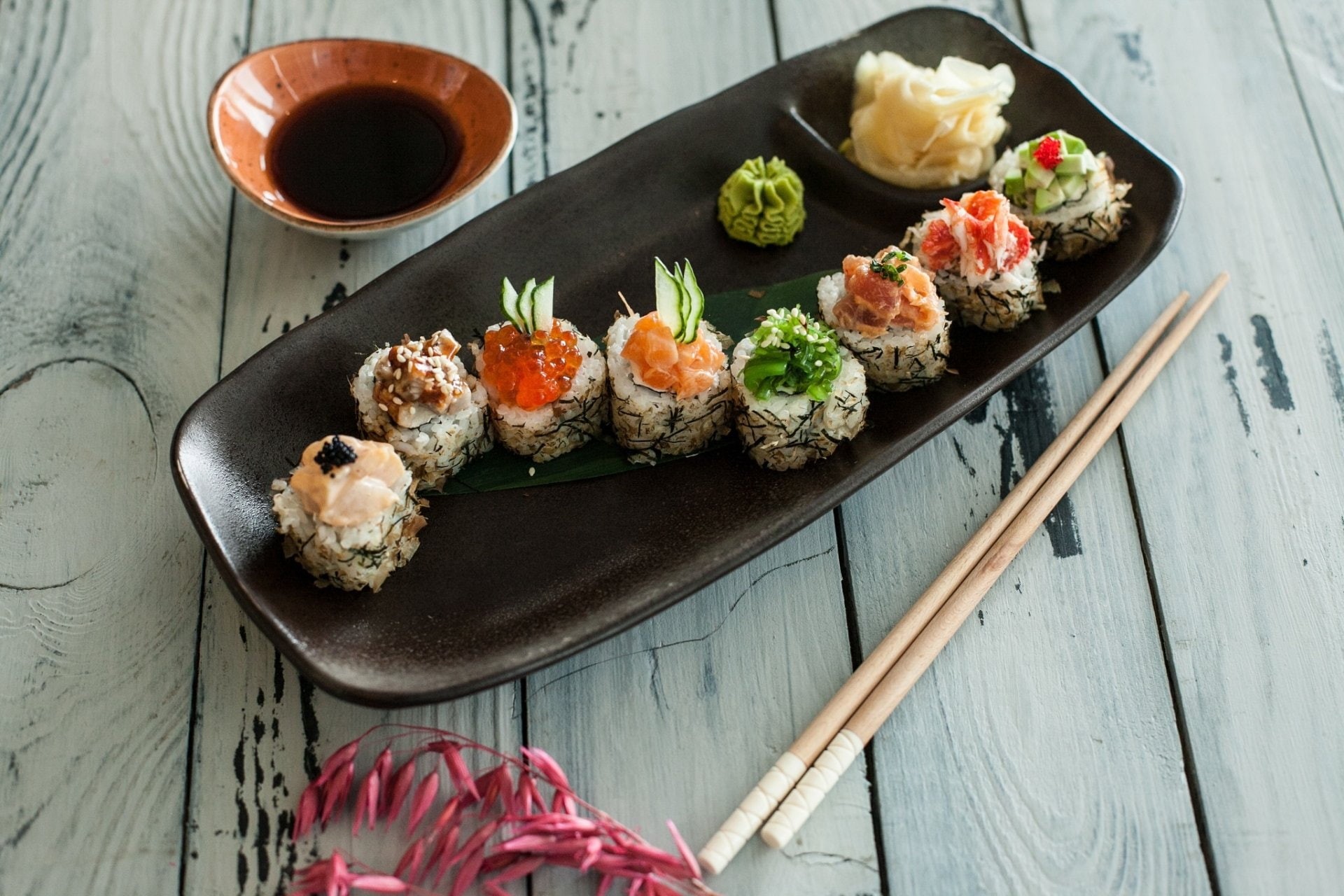 Food, Seafood, Fish, Still Life, 1080P, Sushi, Rice, Chopsticks, HD Wallpaper