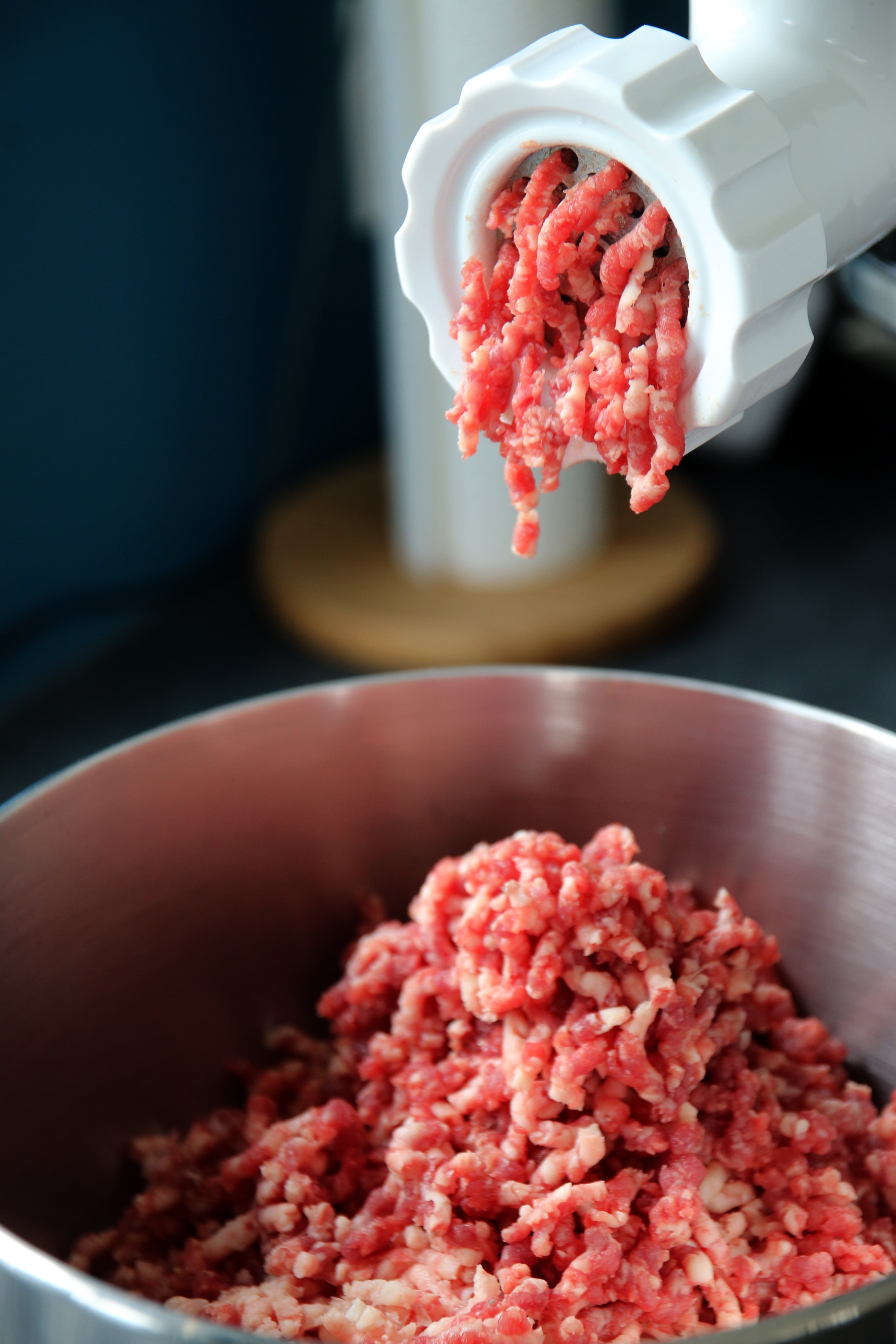 raspberry, no people, close-up, still life, ground beef, bowl, minced, preparation, machine, mincer, 5K, high angle view, cooking, indoors, healthy eating, Phone HD Wallpaper