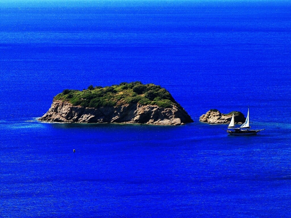 480P, mediterrean, art, blu, nature, datca, Turkey, hd, HD Wallpaper