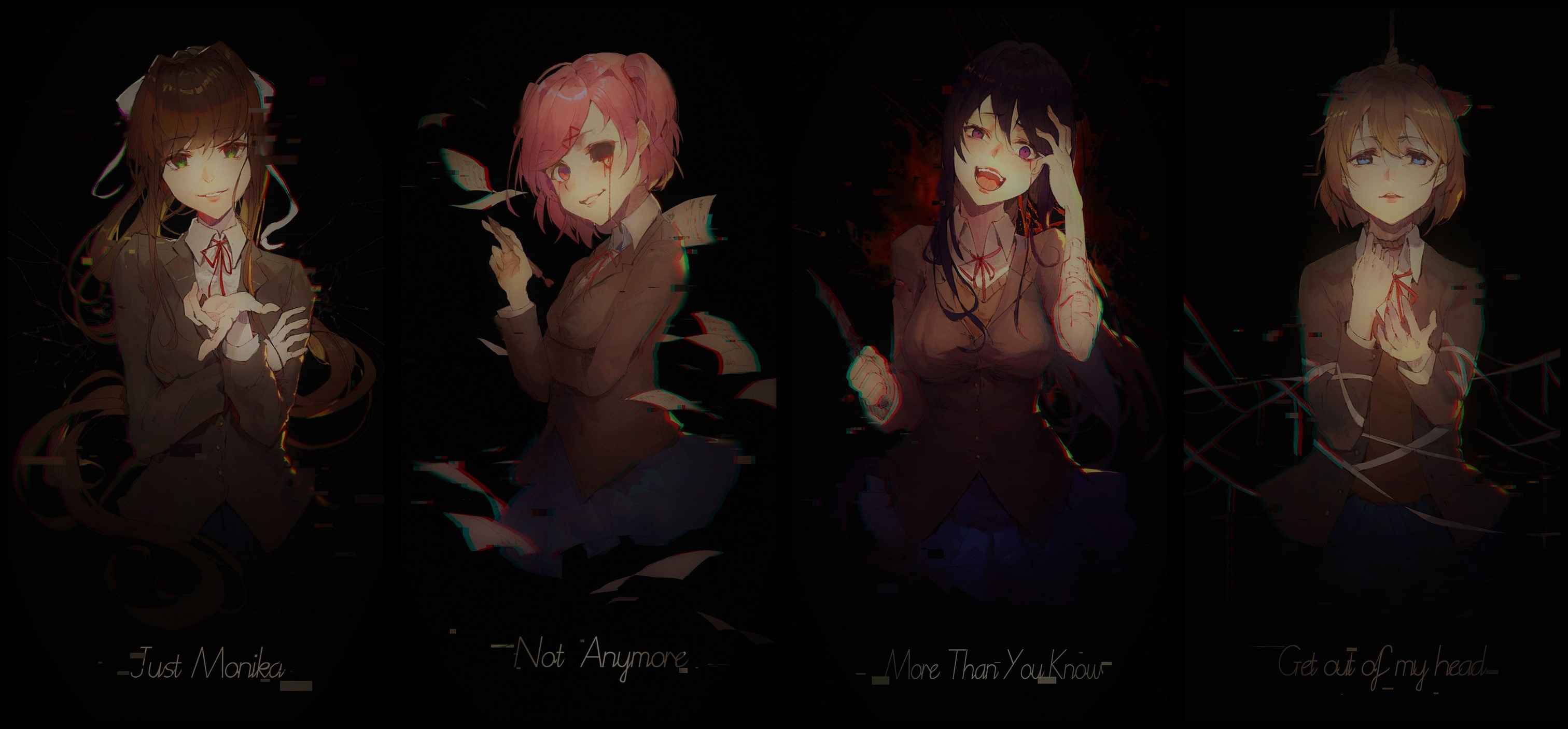 Natsuki (Doki Doki Literature Club), 2K, Doki Doki Literature Club, Monika (Doki Doki Literature Club), Sayori (Doki Doki Literature Club), Yuri (Doki, HD Wallpaper