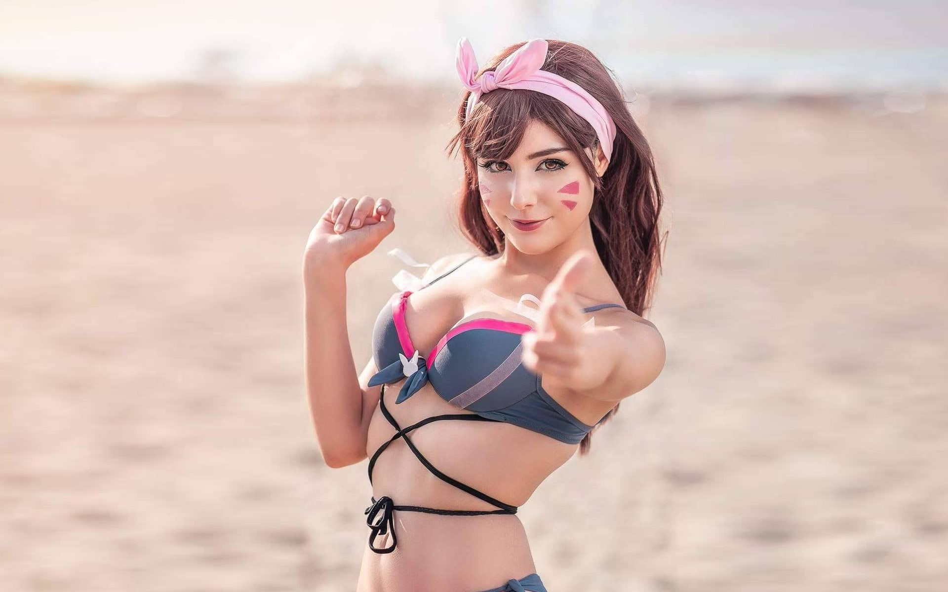D.Va (Overwatch), Women, 1080P, Cosplay, HD Wallpaper
