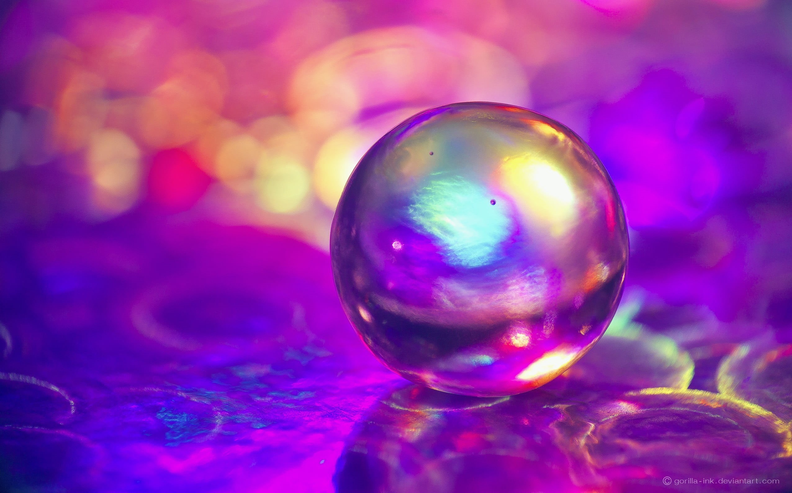 indoors, close-up, vulnerability, macro, soap sud, water, pink, colorful, shiny, reflection, transparent, geometric shape, purple, 1080P, bokeh, bubble, HD Wallpaper