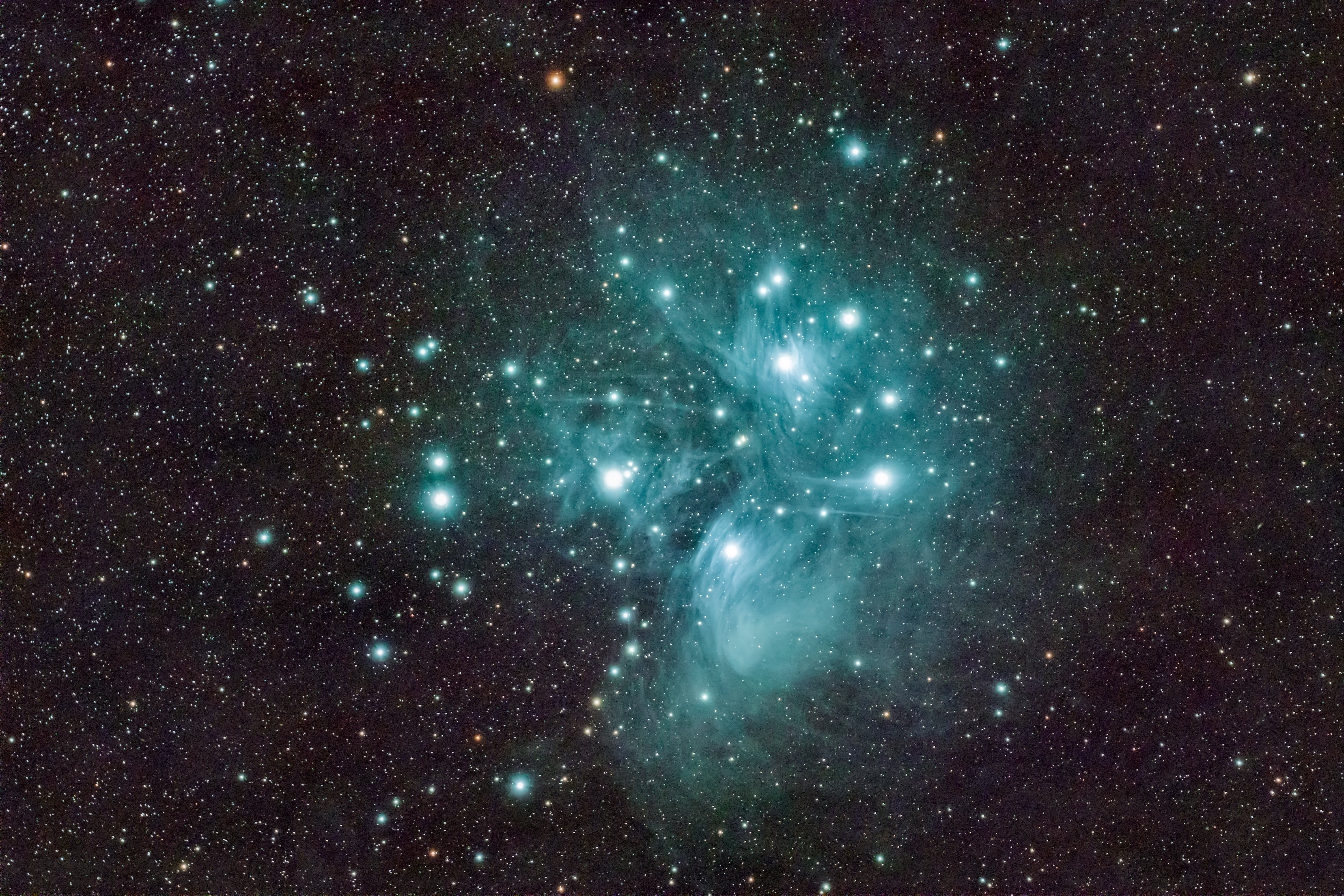 M45, luminosity, beauty in nature, mystery, galaxy, outdoors, infinity, sky, bright, no people, illuminated, nature, constellation, 5K, astronomy, HD Wallpaper