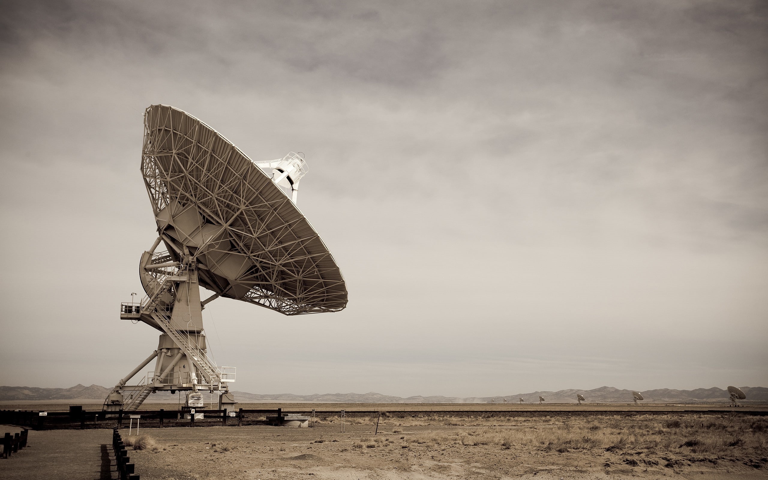 2K, radio telescope, landscape, antenna, technology, HD Wallpaper