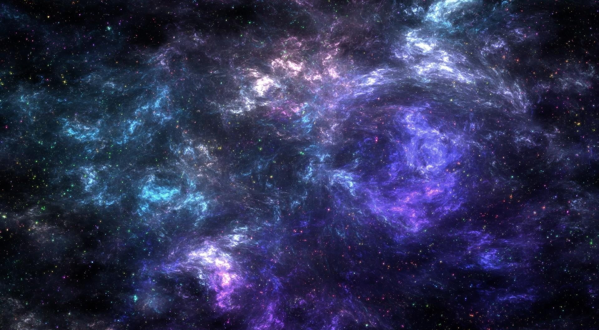 science, vibrant Color, space exploration, purple, imagination, sky, swirl, fractal, 1080P, milky way, shape, fantasy, clusters, night, astronomy, infinity, HD Wallpaper