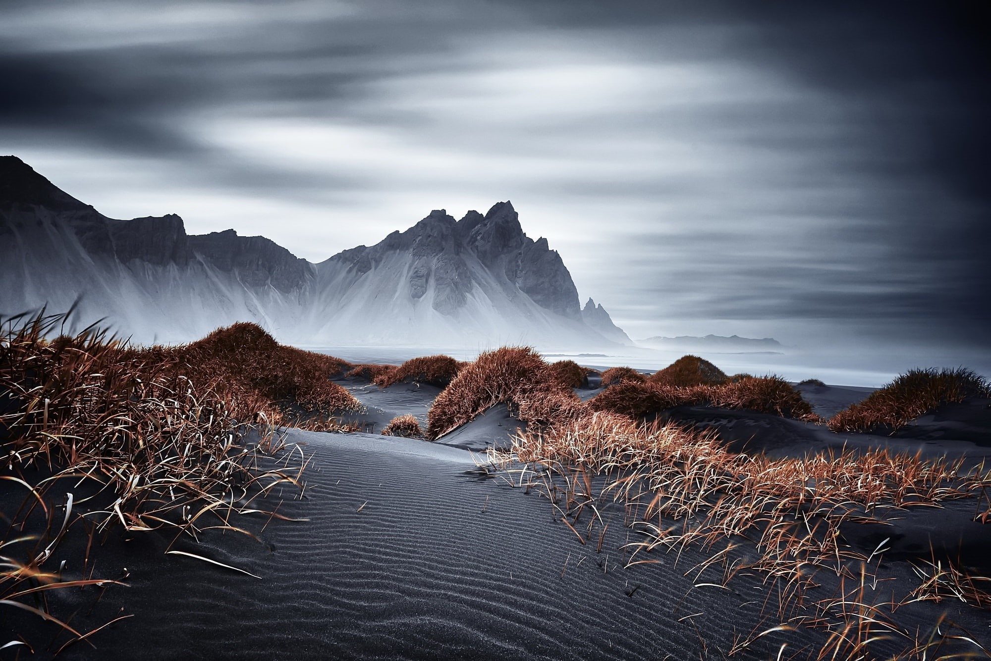 dark, nature, mountains, Iceland, 1080P, Vestrahorn, HD Wallpaper
