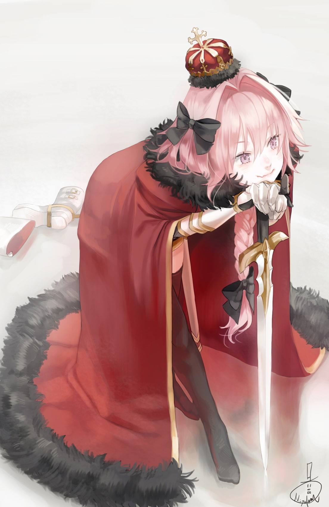 animal wildlife, Rider of Black, adult, Astolfo (Fate/Apocrypha), the past, clothing, celebration, human representation, indoors, red, traditional clothing, Phone HD Wallpaper